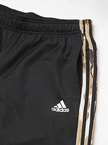 adidas Men's Standard Warm-up Tricot Tapered Camo Track Pant, Black, Medium