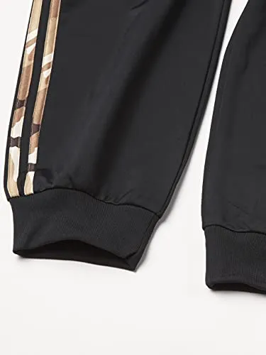 adidas Men's Standard Warm-up Tricot Tapered Camo Track Pant, Black, Medium