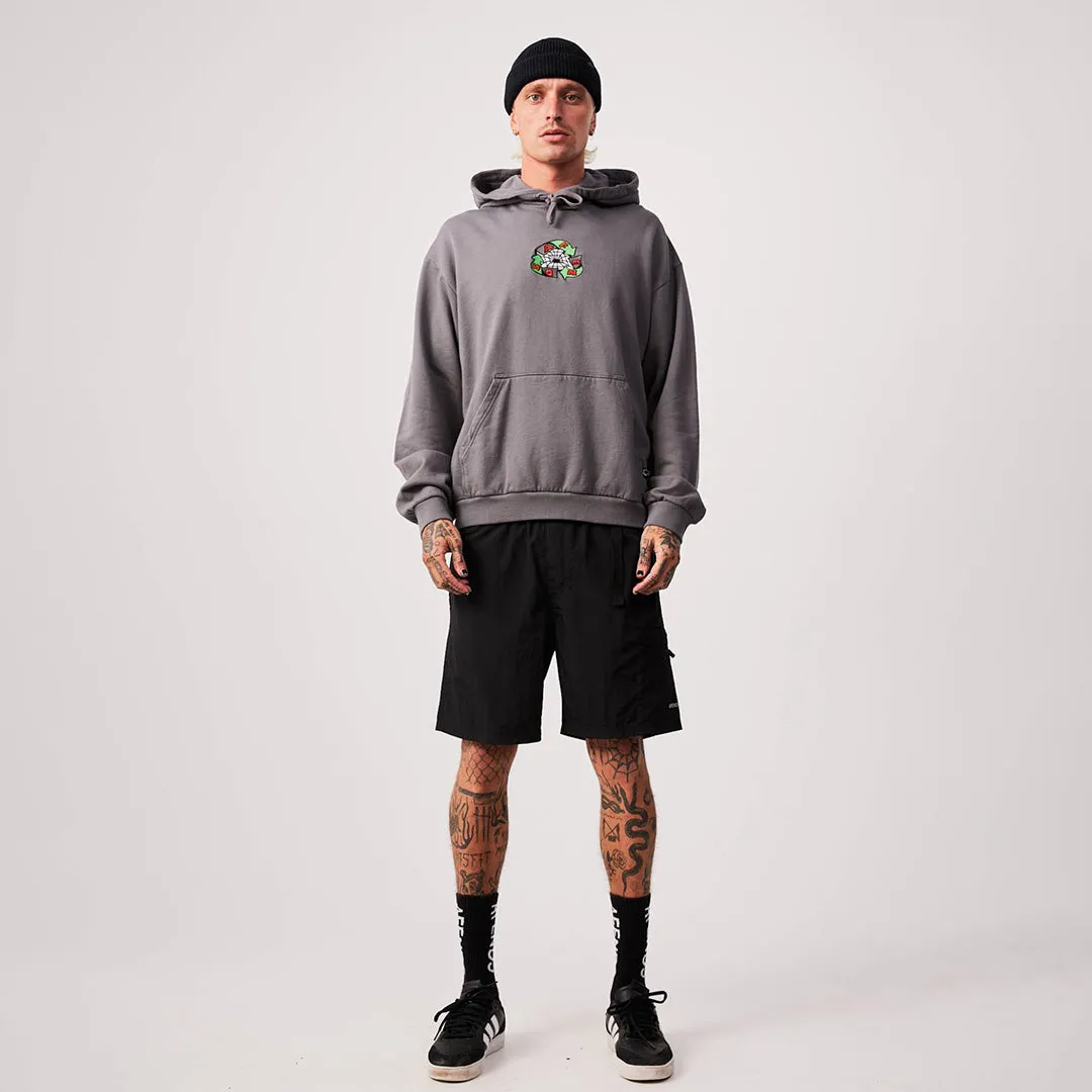 AFENDS Mens Warped - Hoodie - Steel