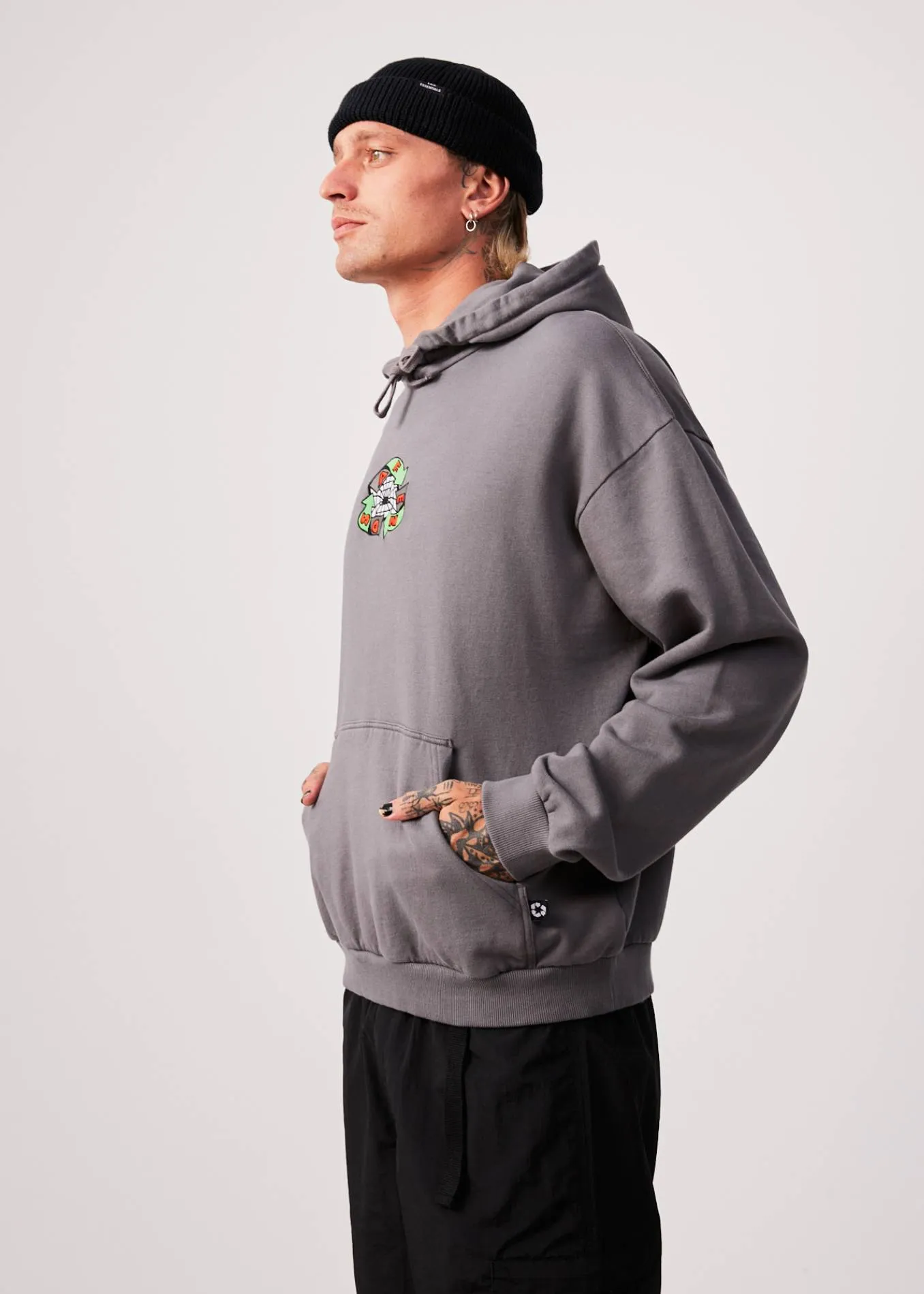 AFENDS Mens Warped - Hoodie - Steel