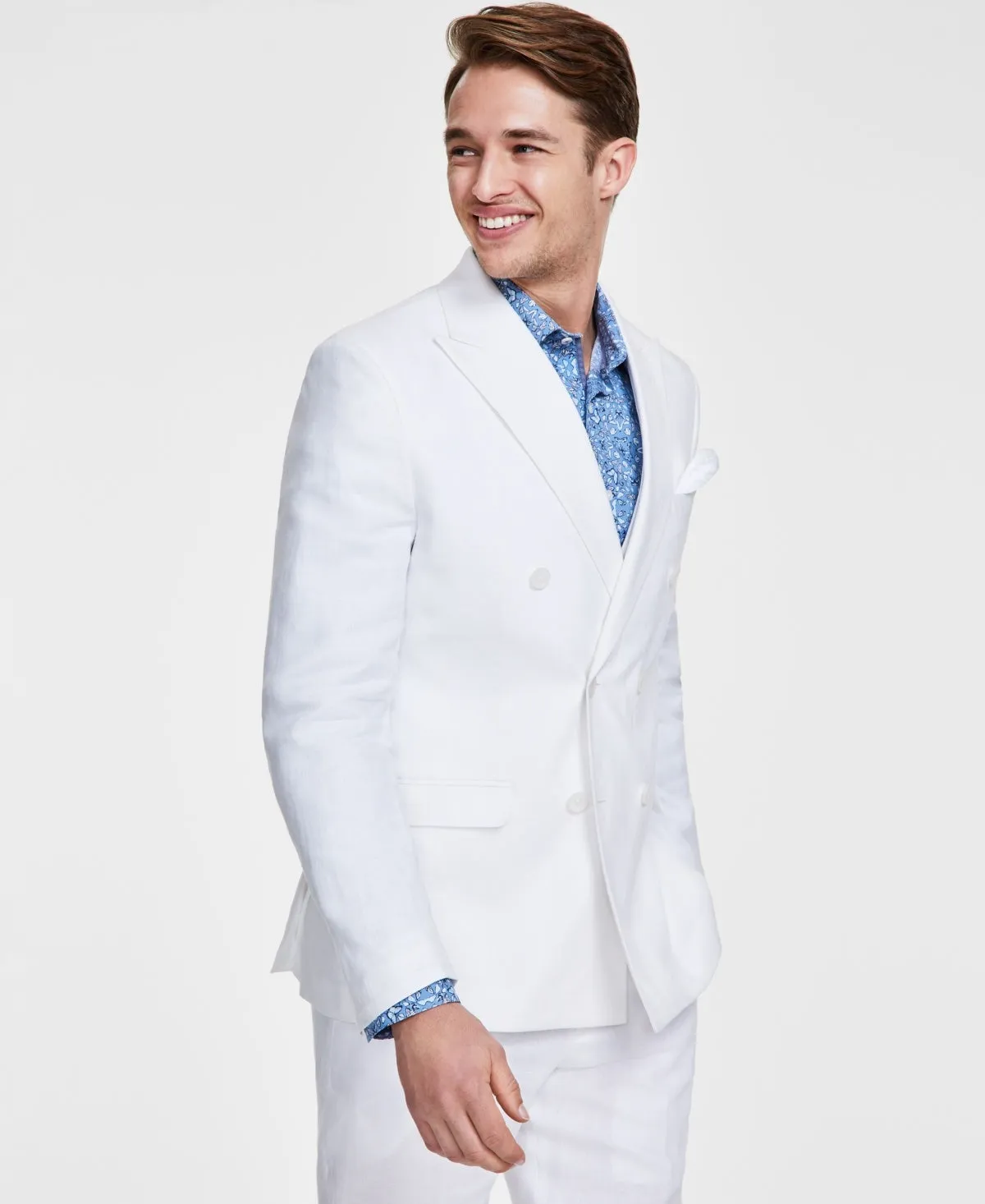 Bar Iii Mens Slim fit Suit Jacket Blazer 44 R White