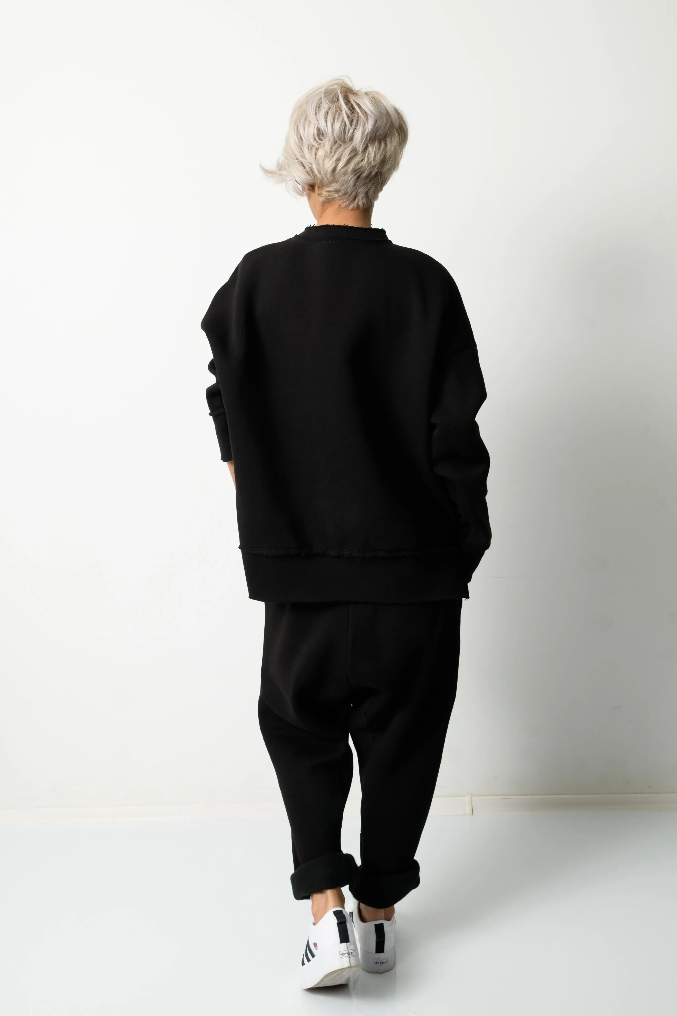 Black Two Piece Tracksuit Set For Women
