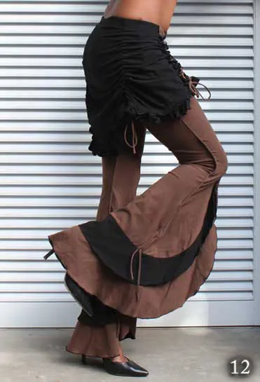 Bolero Leggings ⚜ stretchy Flare Pants with Bustle Skirt