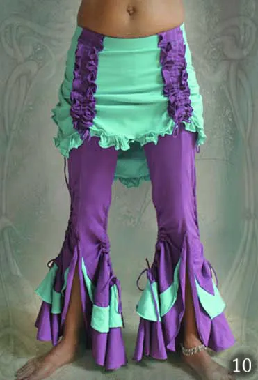 Bolero Leggings ⚜ stretchy Flare Pants with Bustle Skirt