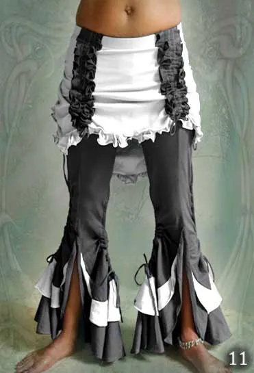 Bolero Leggings ⚜ stretchy Flare Pants with Bustle Skirt
