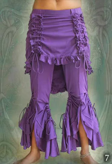 Bolero Leggings ⚜ stretchy Flare Pants with Bustle Skirt