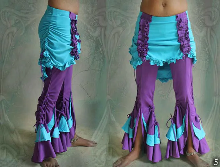 Bolero Leggings ⚜ stretchy Flare Pants with Bustle Skirt