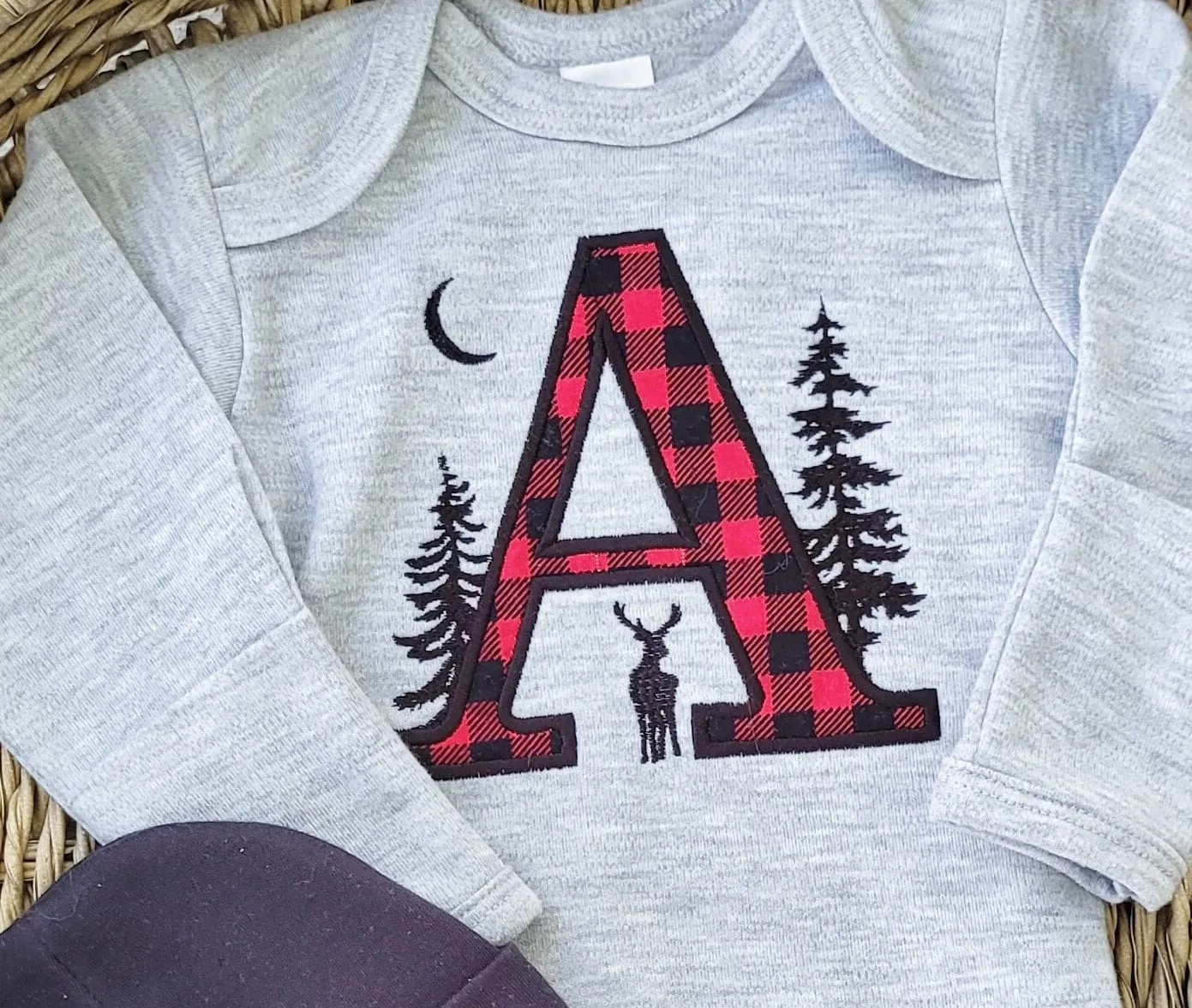 Buffalo Plaid Baby Boy Footie