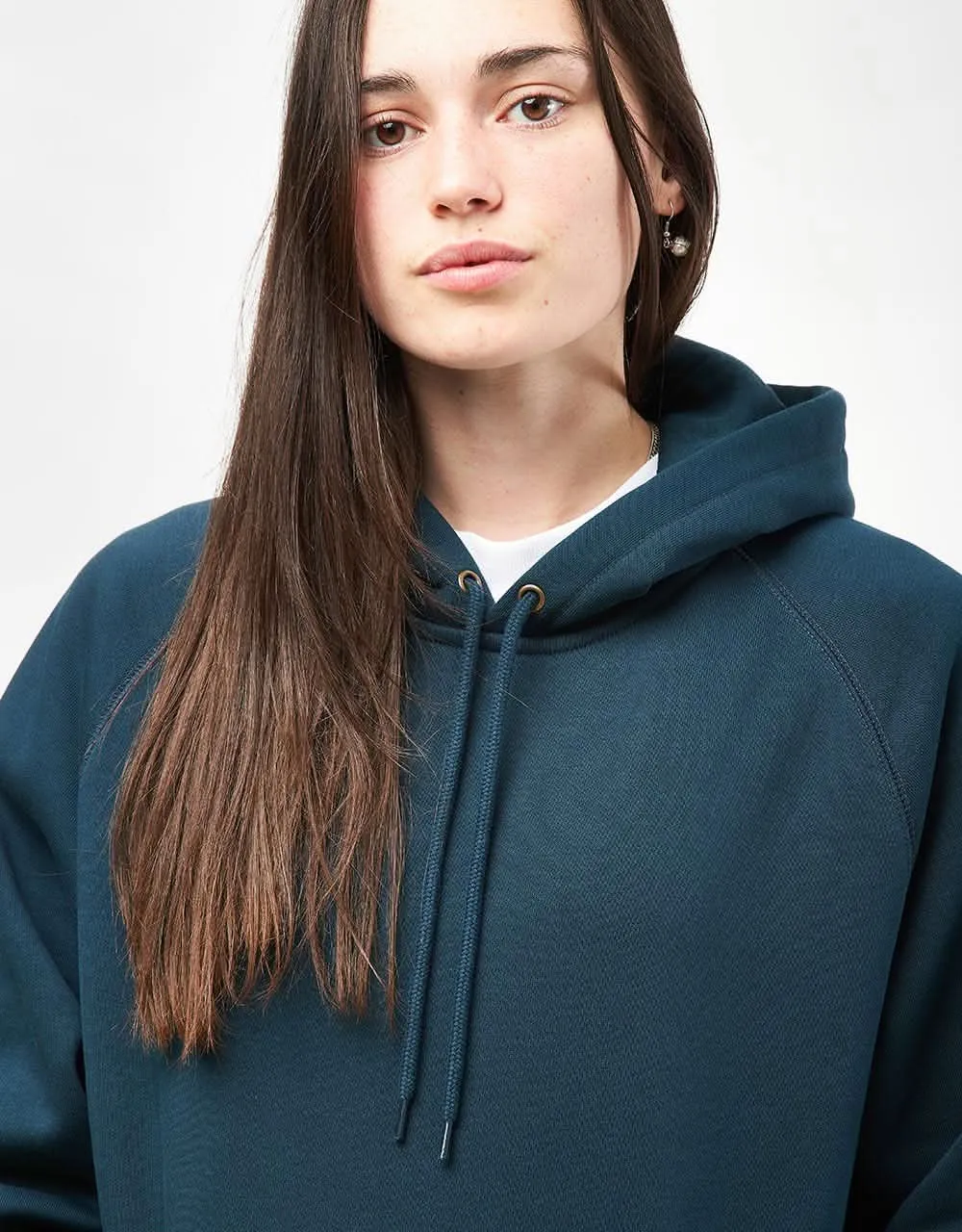 Carhartt WIP Hooded Chase Sweatshirt - Duck Blue/Gold