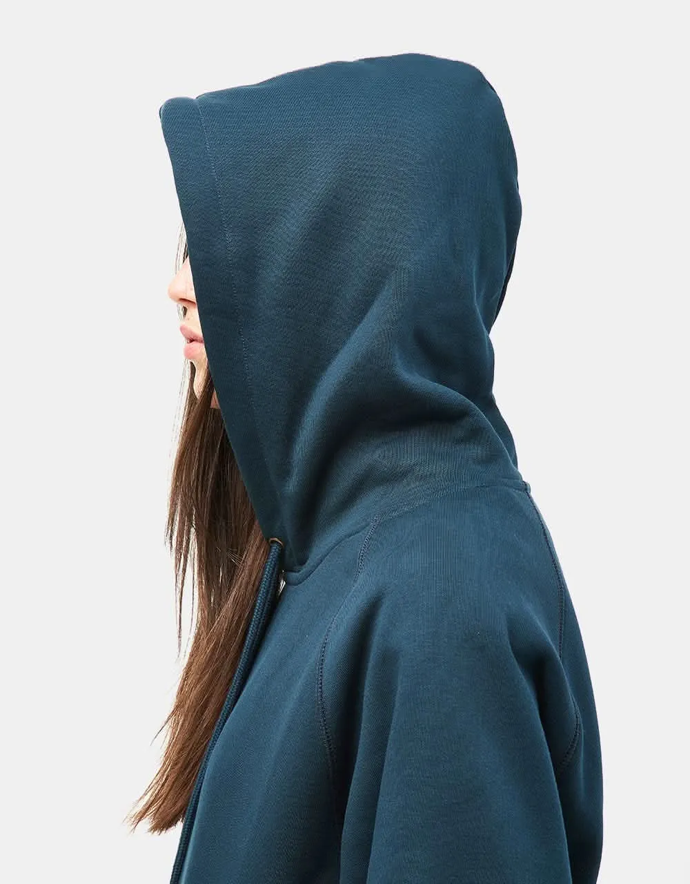 Carhartt WIP Hooded Chase Sweatshirt - Duck Blue/Gold