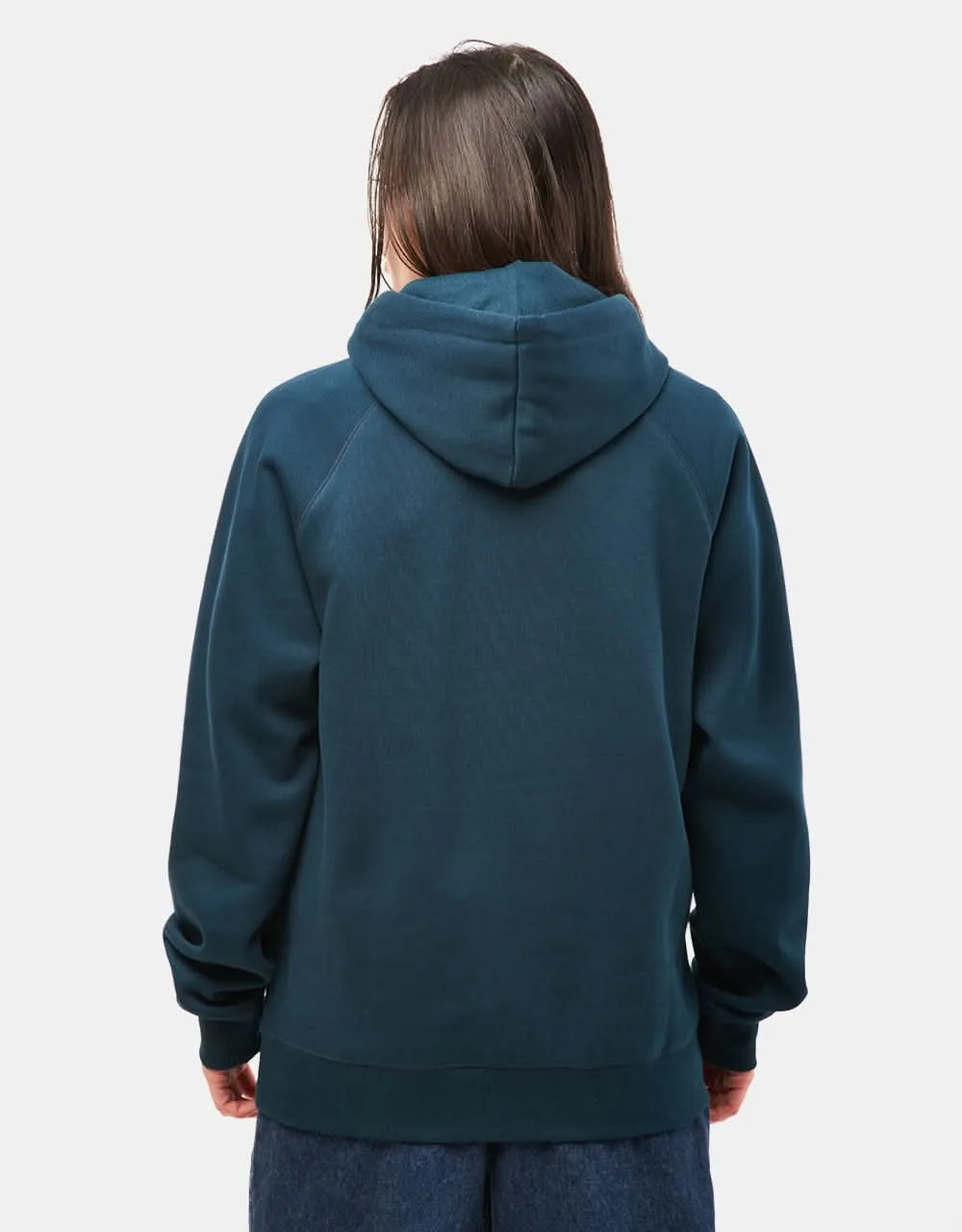 Carhartt WIP Hooded Chase Sweatshirt - Duck Blue/Gold