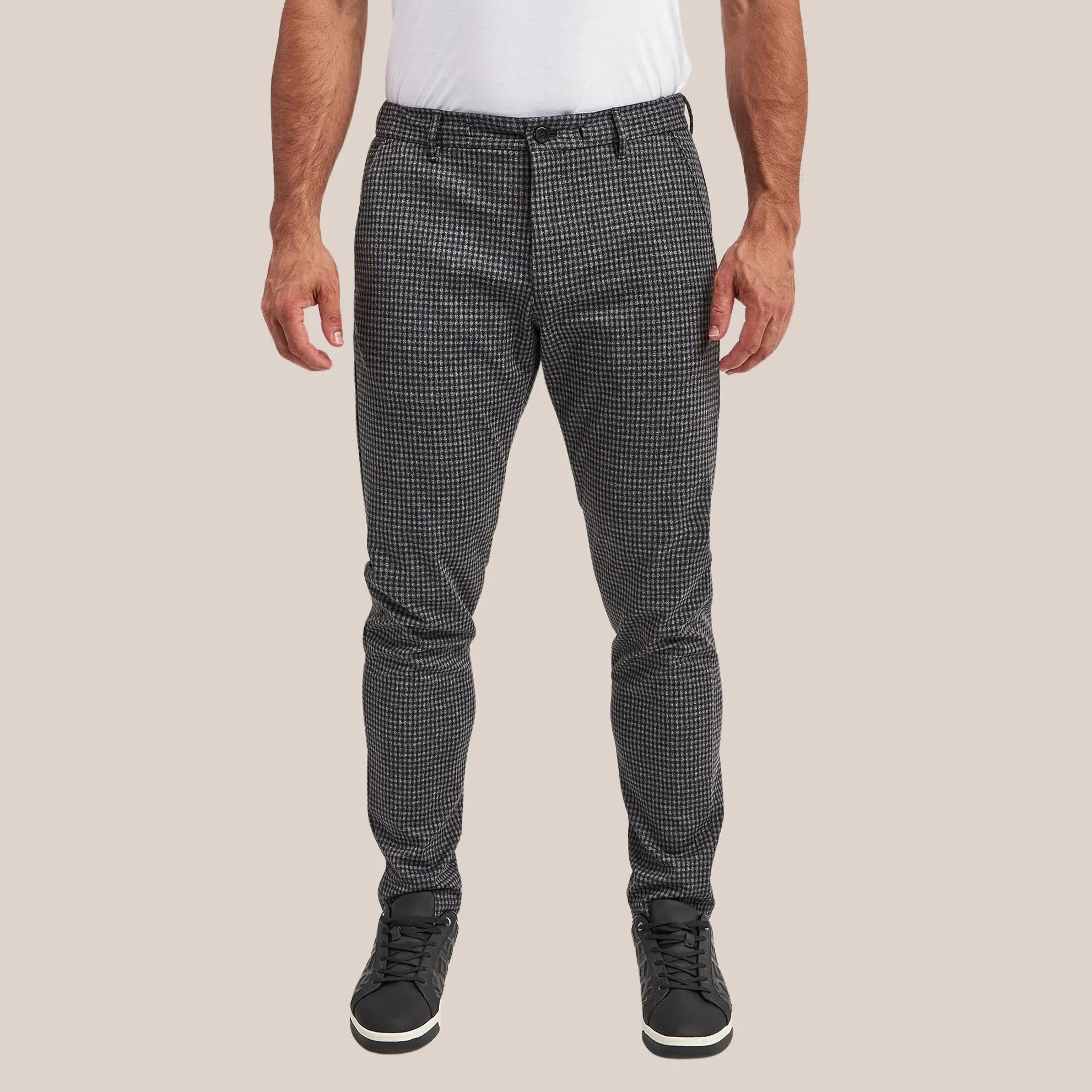 Checks Drawstring Waist Chinos - Navy