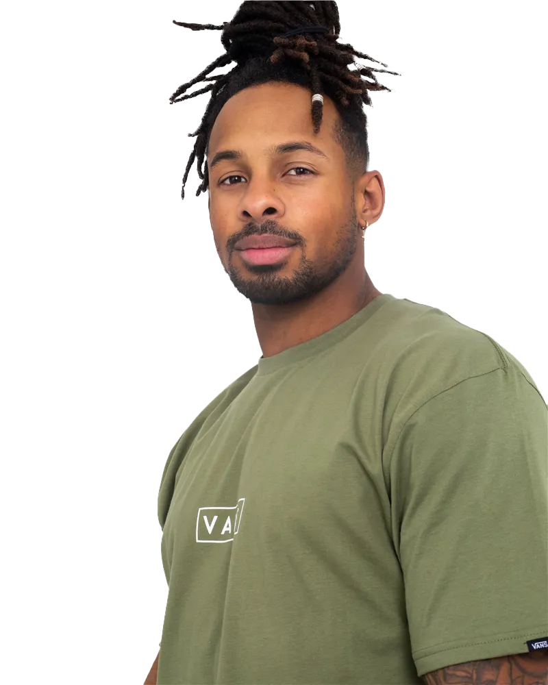 Classic Easy Box T-Shirt in Olive & White
