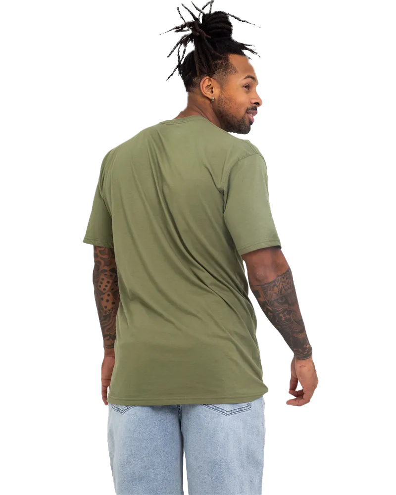 Classic Easy Box T-Shirt in Olive & White