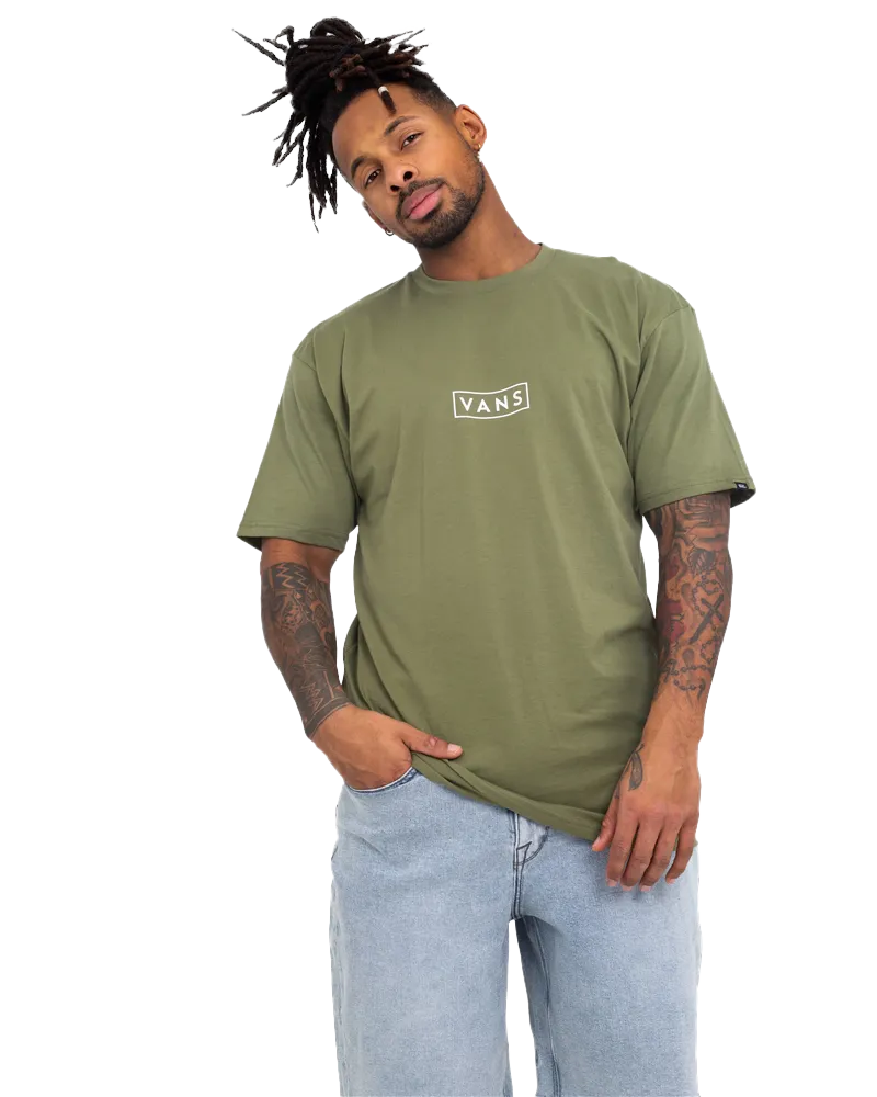 Classic Easy Box T-Shirt in Olive & White