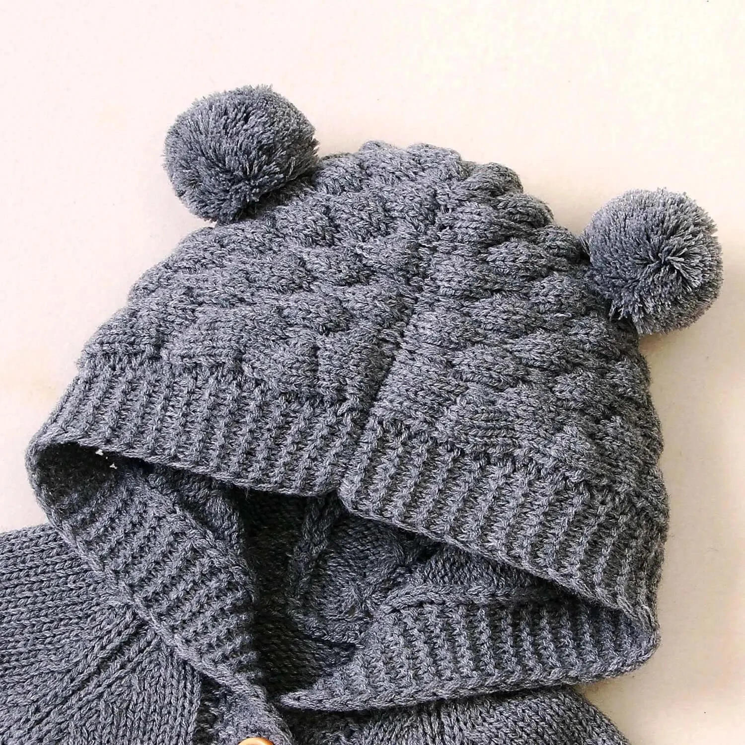 Cuddle Bear Knit Romper 🐻  Cozy Hooded Jumpsuit for Babies (0-18M)