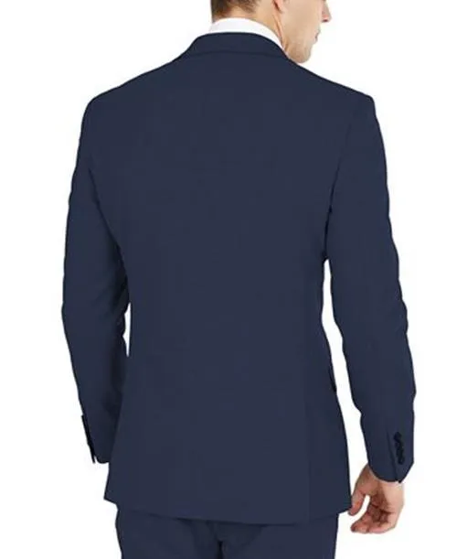 Dkny Mens Modern fit Suit Jacket Blazer 40 R Blue Solid Stretch