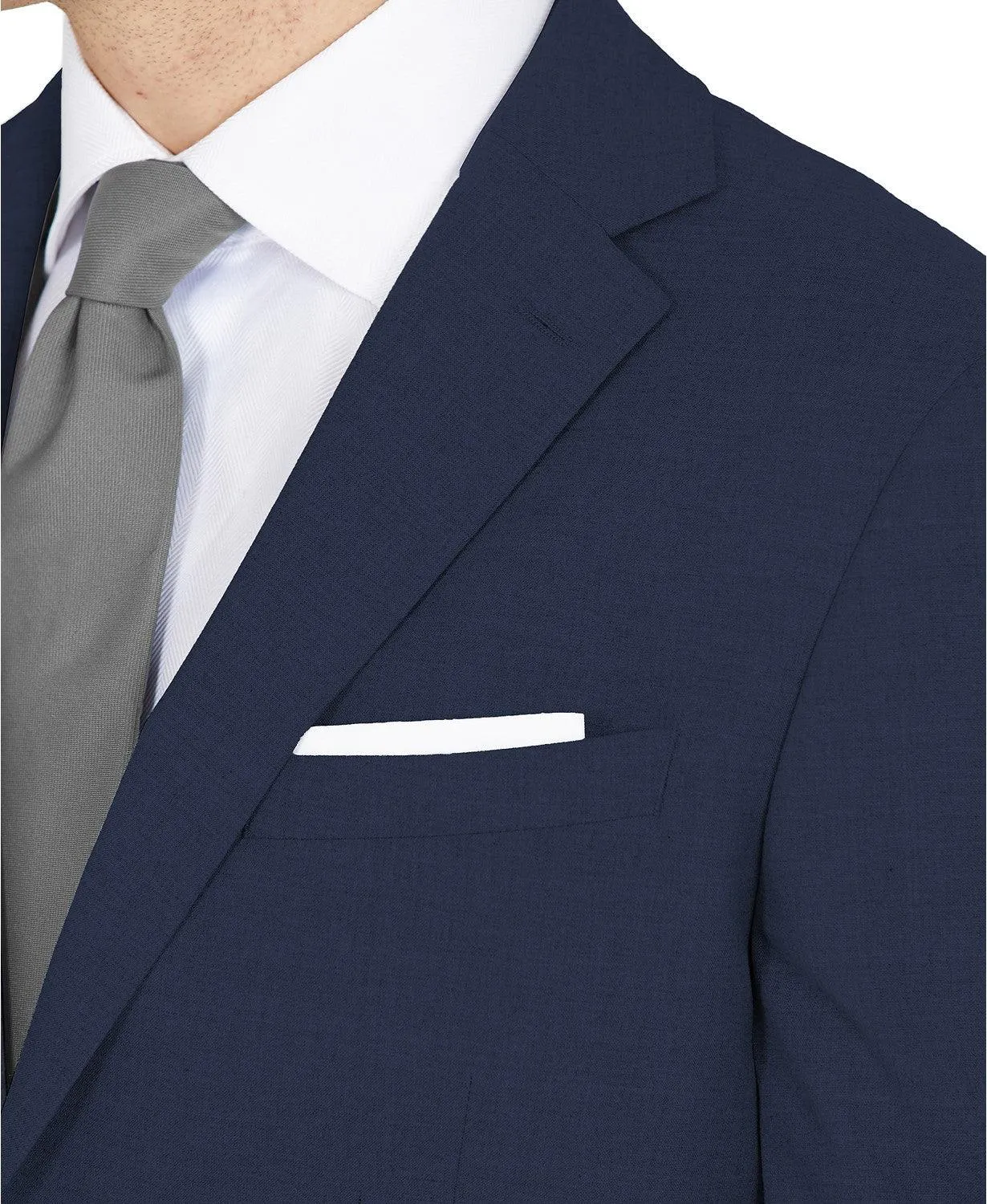 Dkny Mens Modern fit Suit Jacket Blazer 40 R Blue Solid Stretch