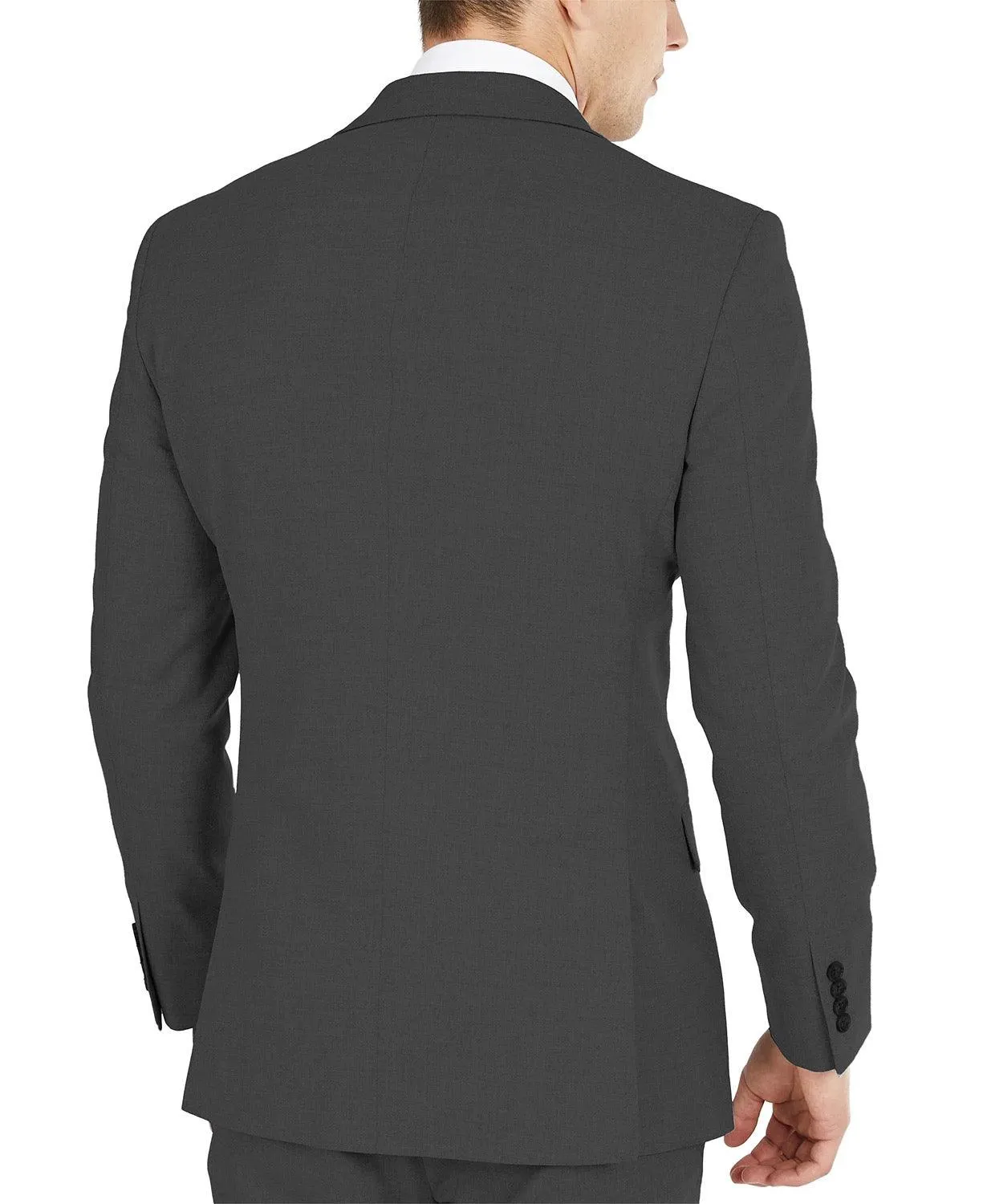 Dkny Mens Modern fit Suit Jacket Blazer 40 R Charcoal Grey Solid Stretch