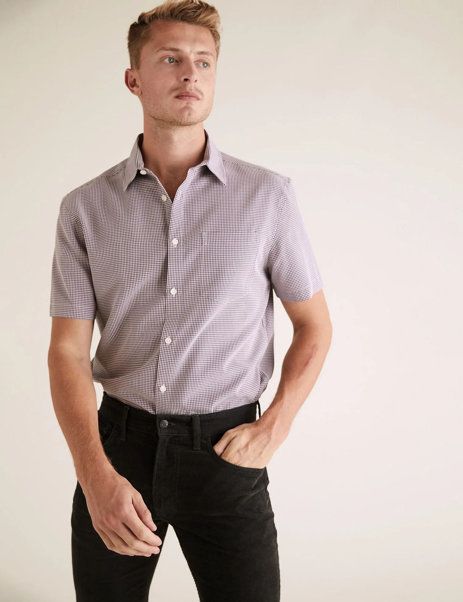Easy Iron Gingham Checked Shirt