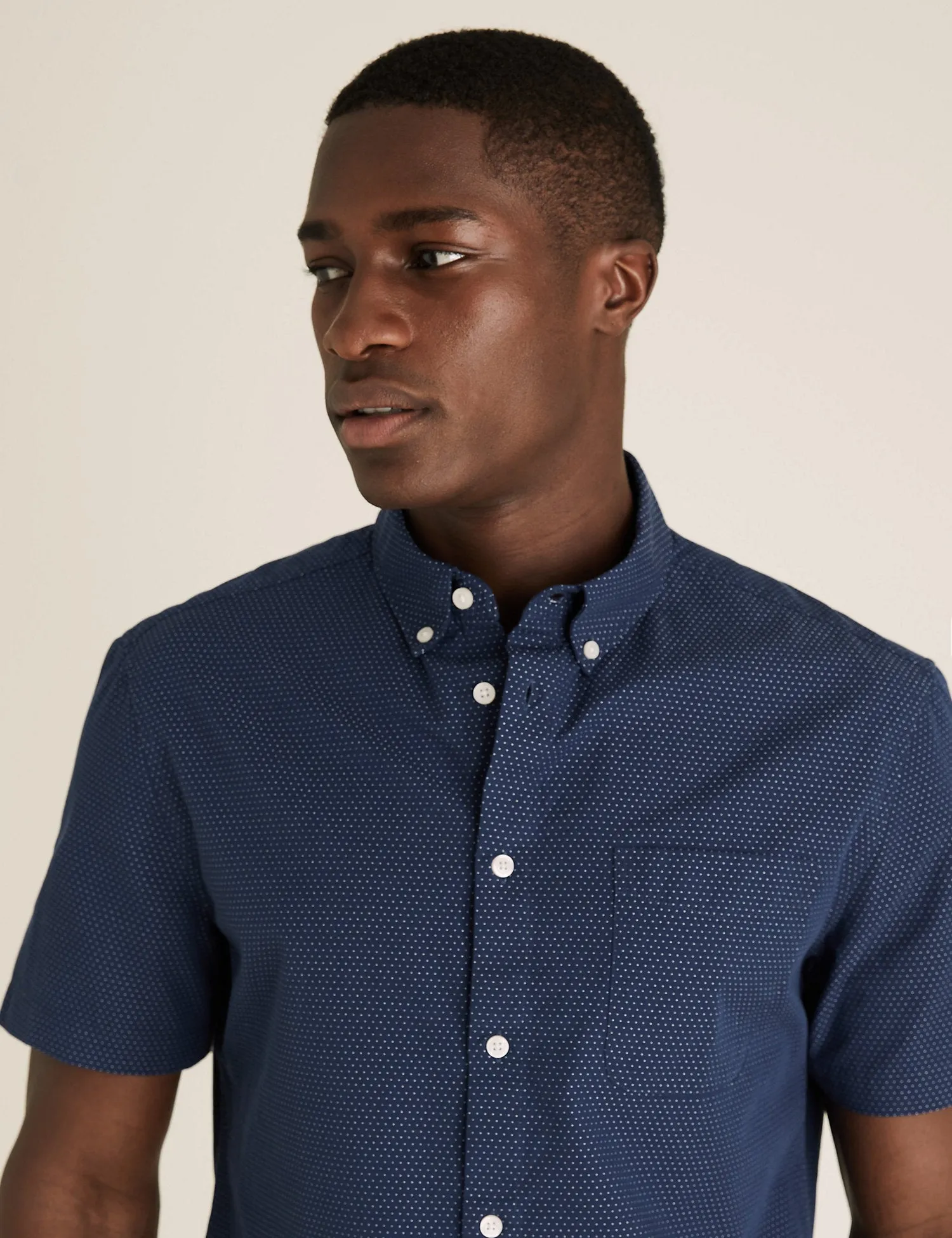 Easy Iron Pure Cotton Pindot Shirt
