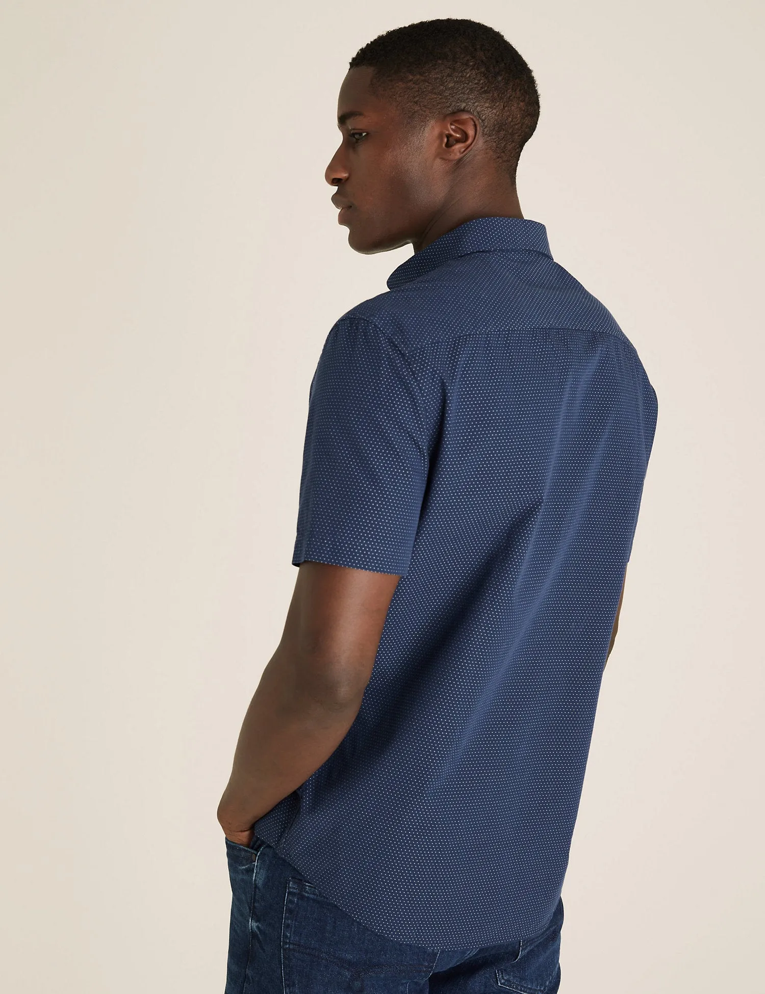 Easy Iron Pure Cotton Pindot Shirt