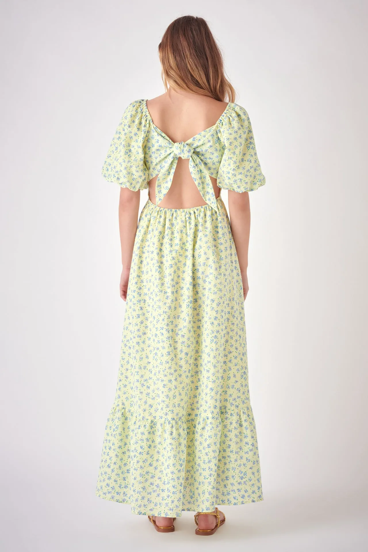 Floral Back Tied Maxi Dress