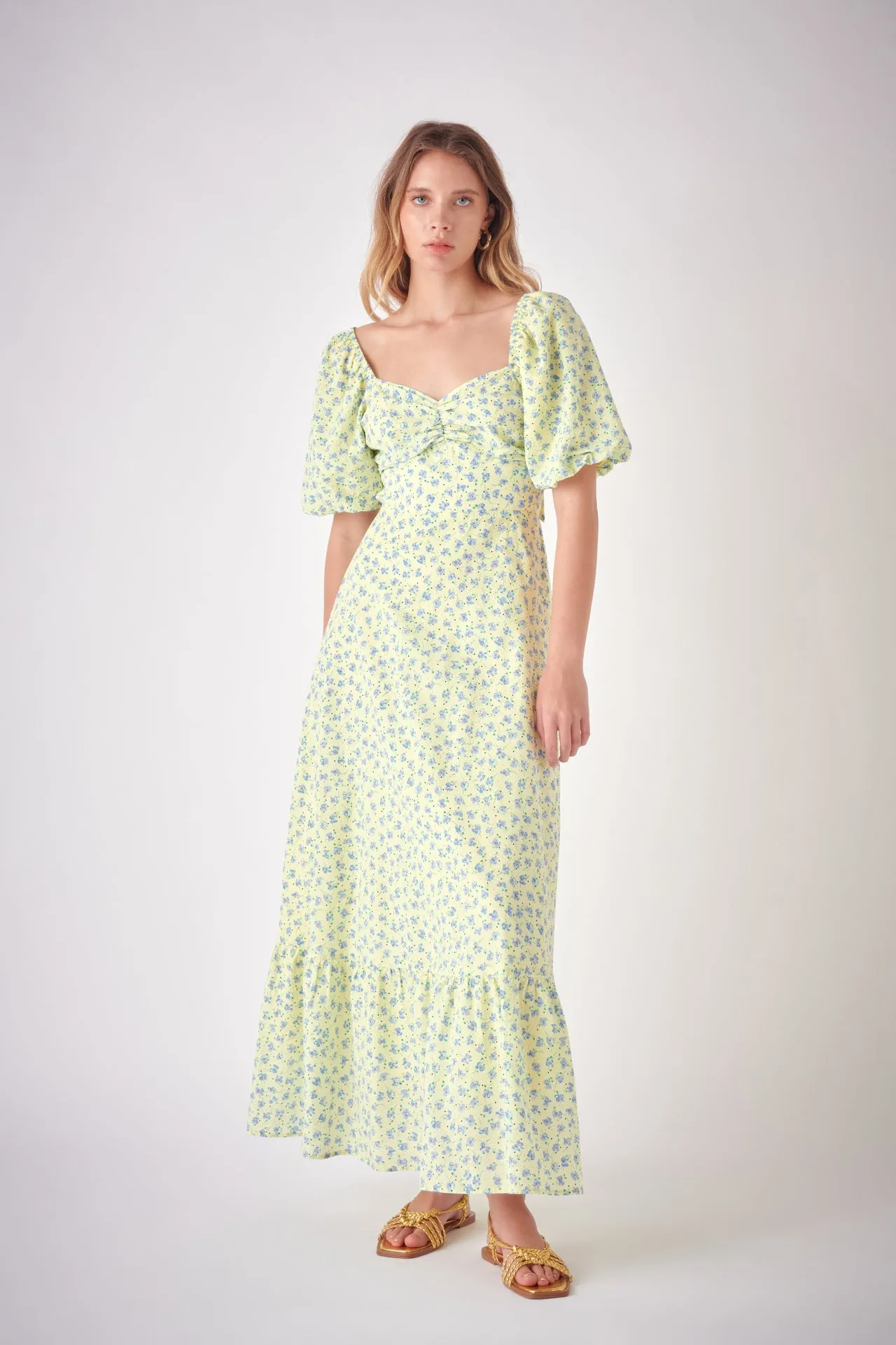 Floral Back Tied Maxi Dress