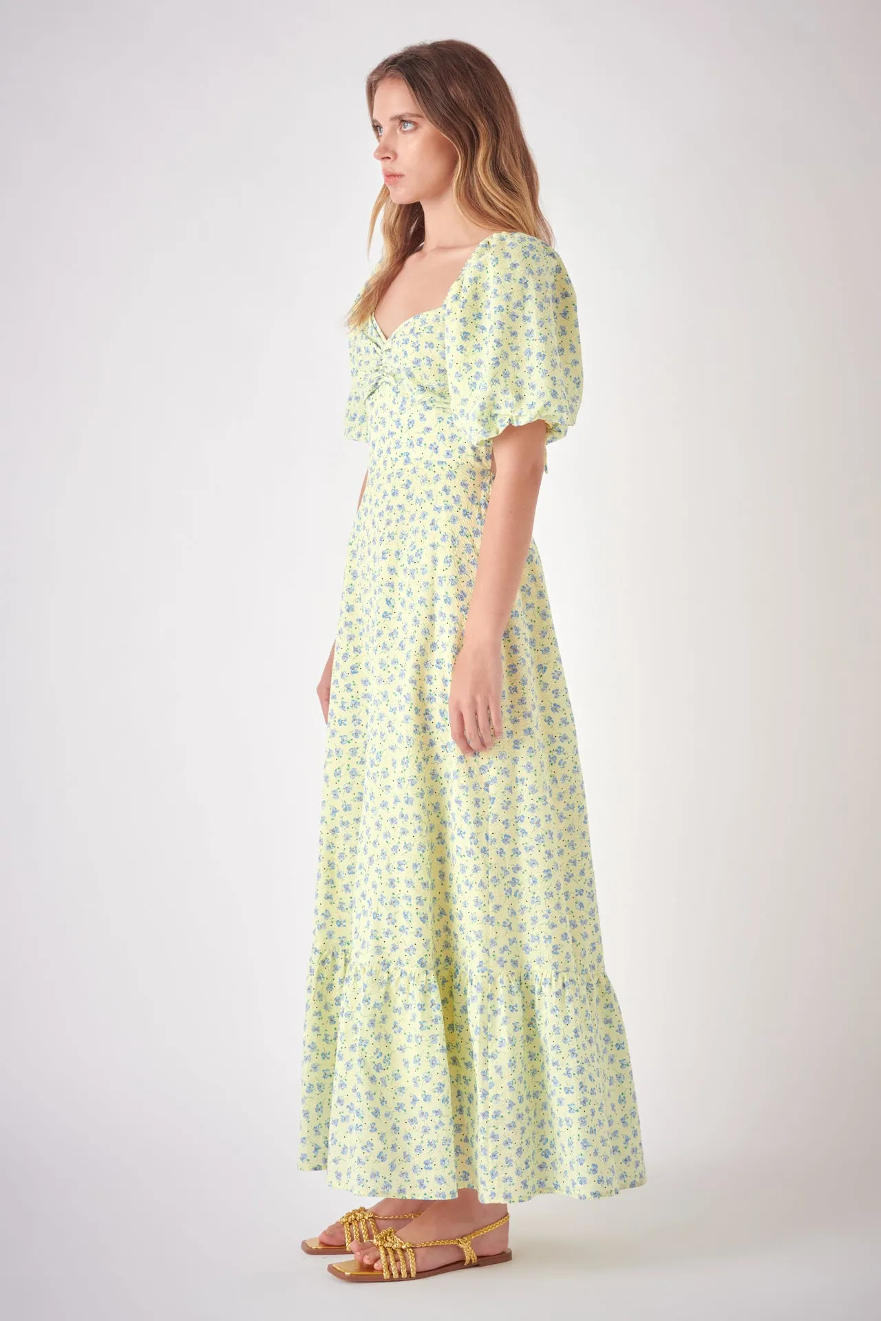 Floral Back Tied Maxi Dress