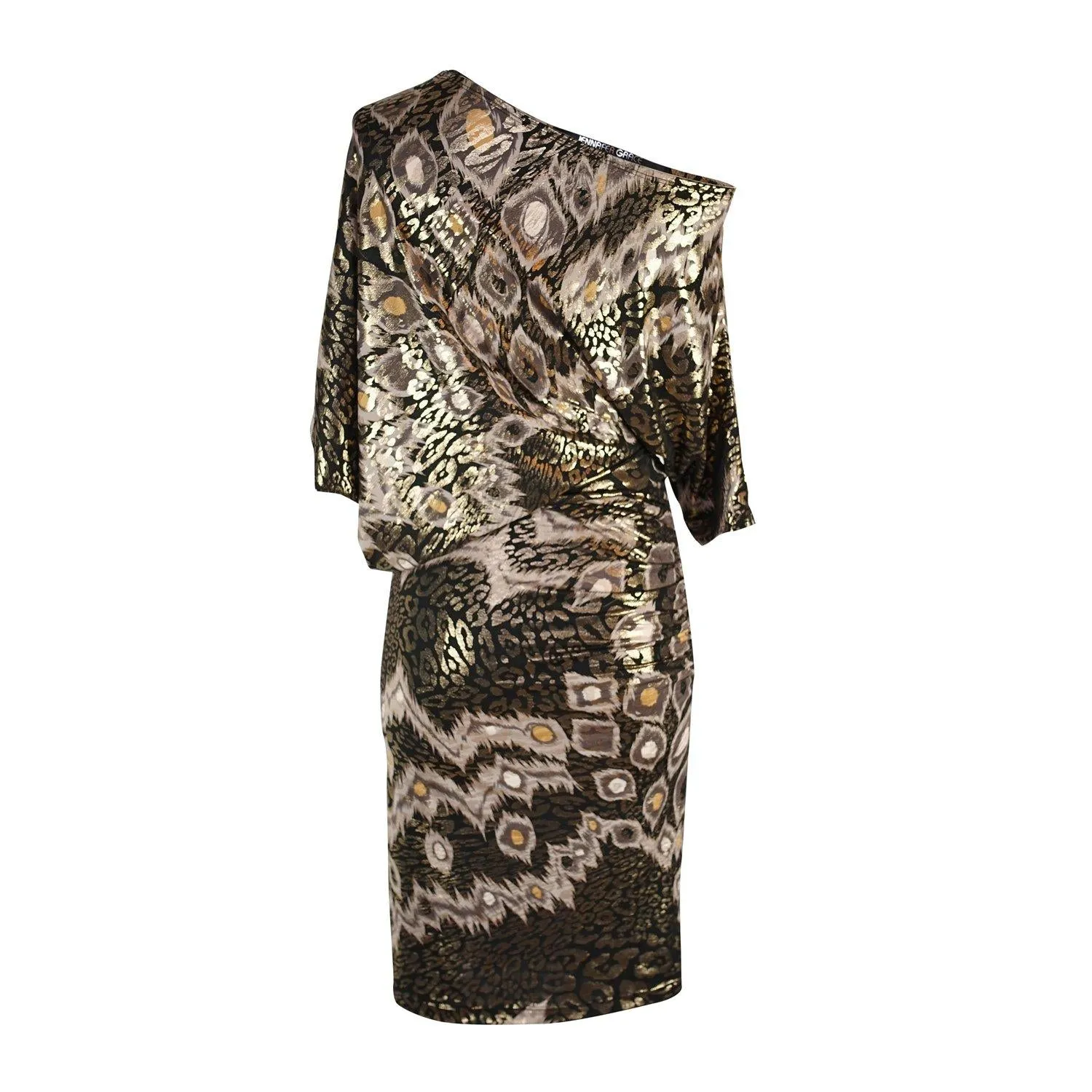 Gold Leopard Peacock Angle Dress