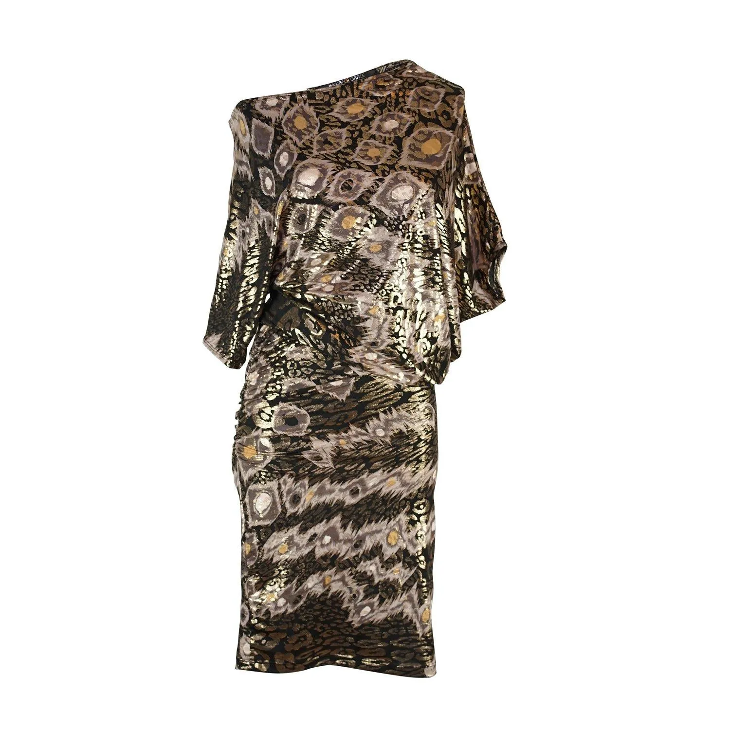 Gold Leopard Peacock Angle Dress