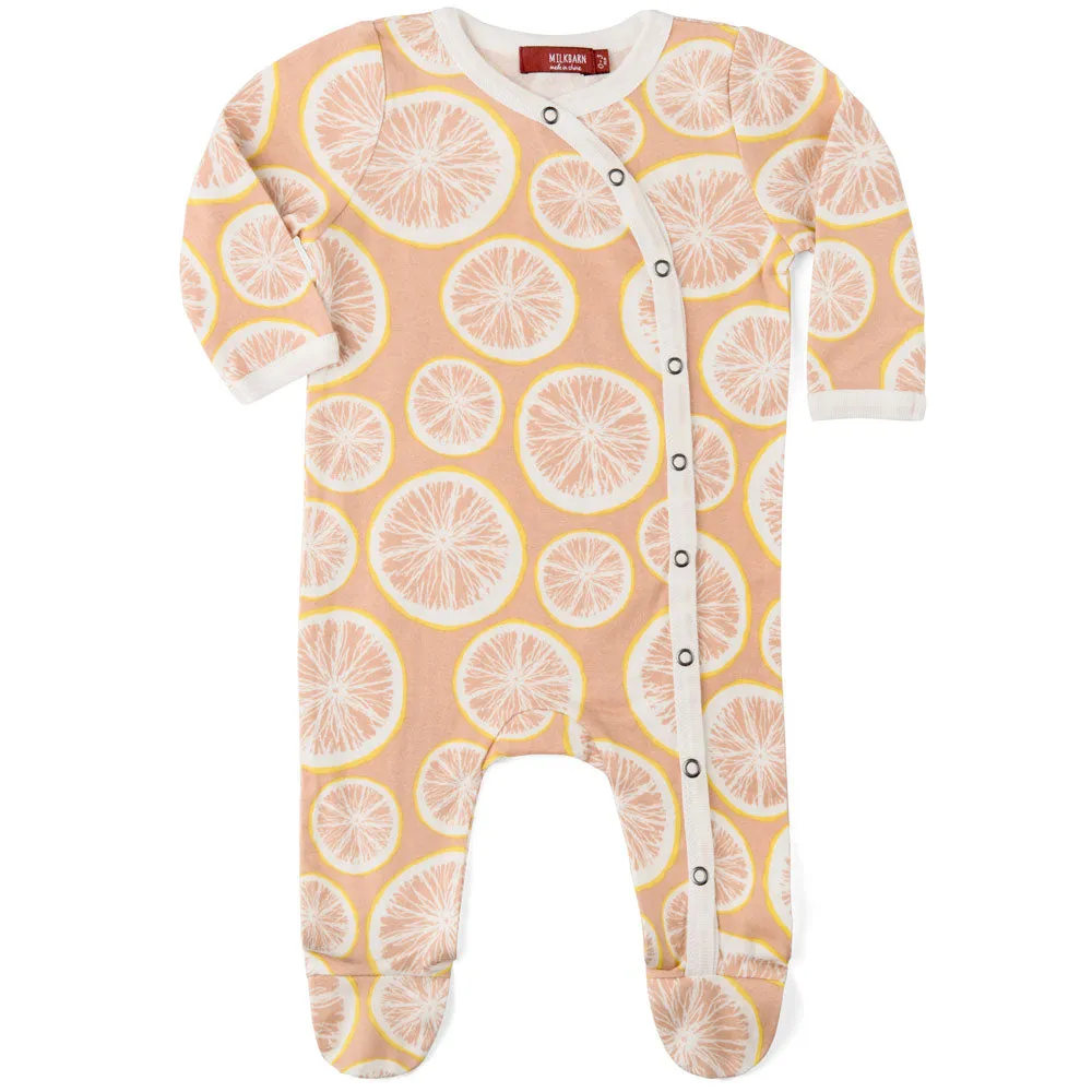 Grapefruit Footed Romper