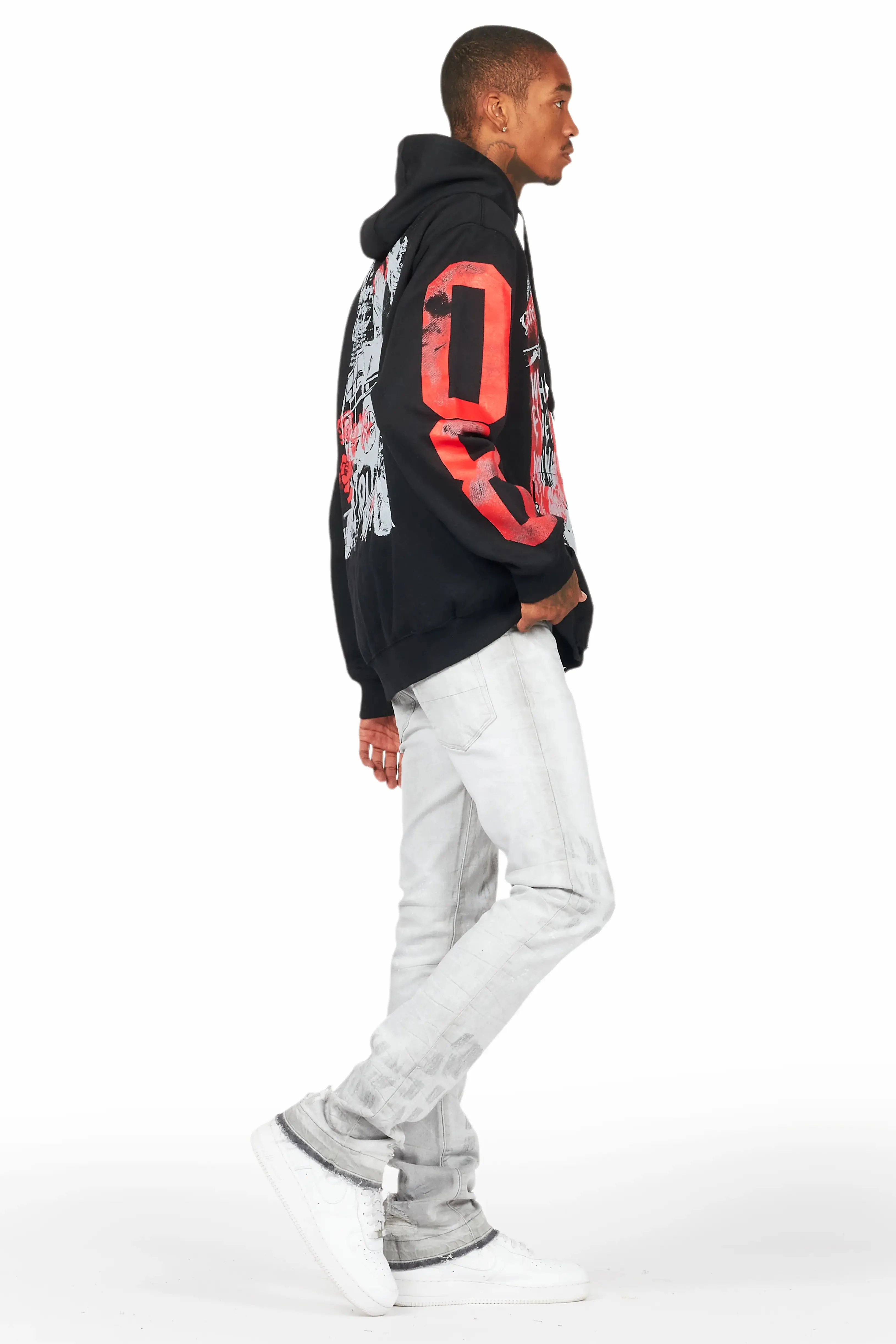 Grill Black Graphic Hoodie
