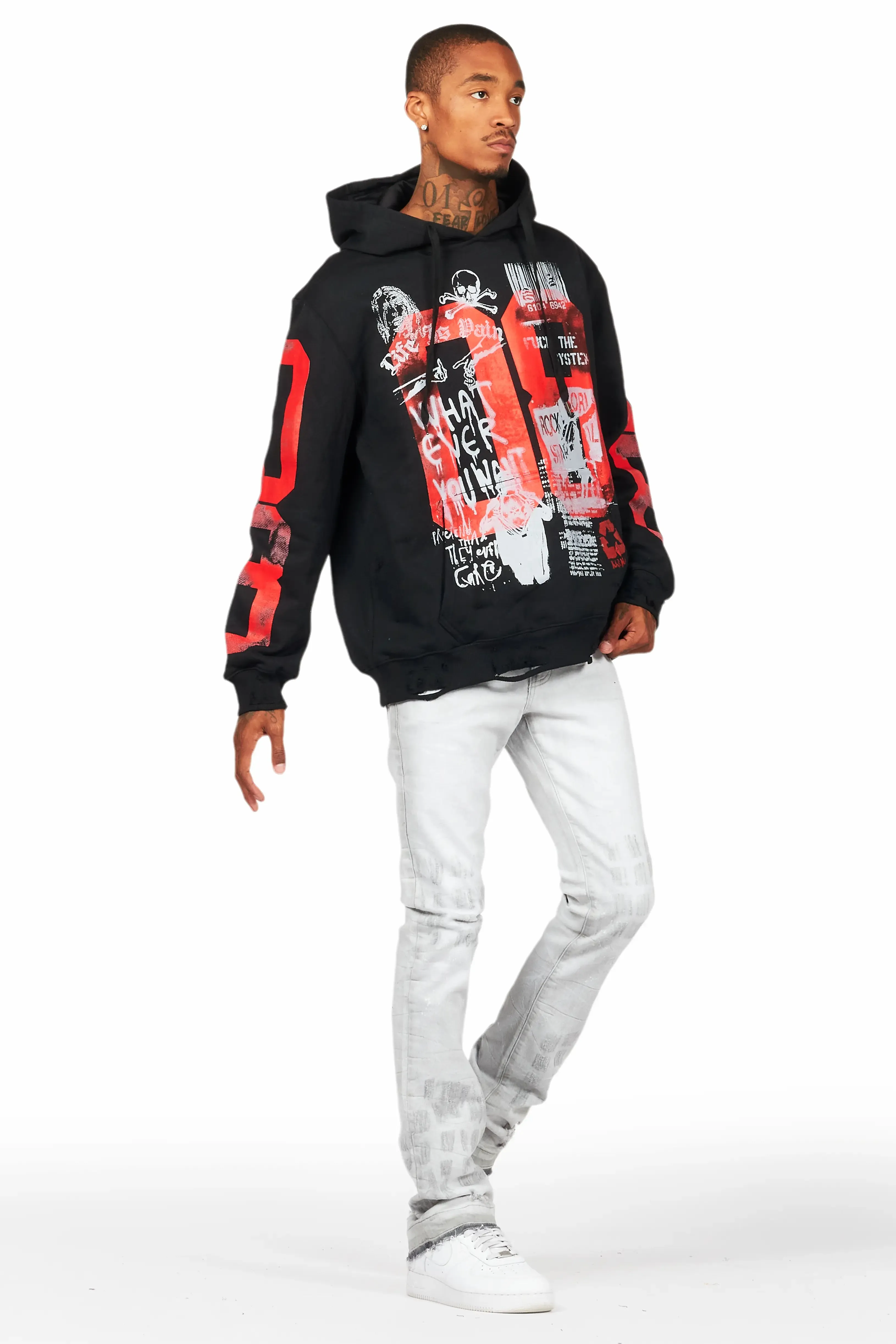 Grill Black Graphic Hoodie