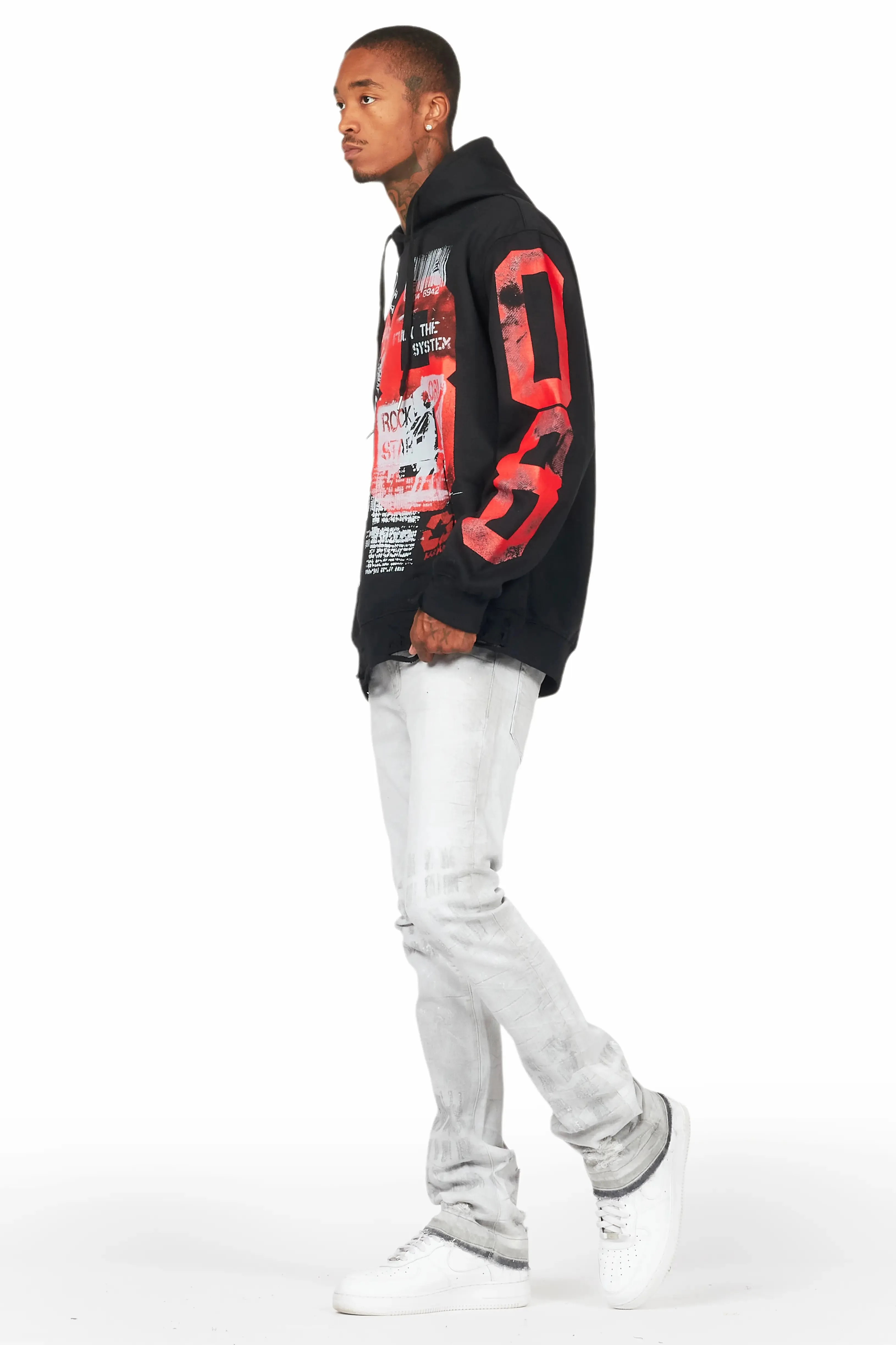 Grill Black Graphic Hoodie