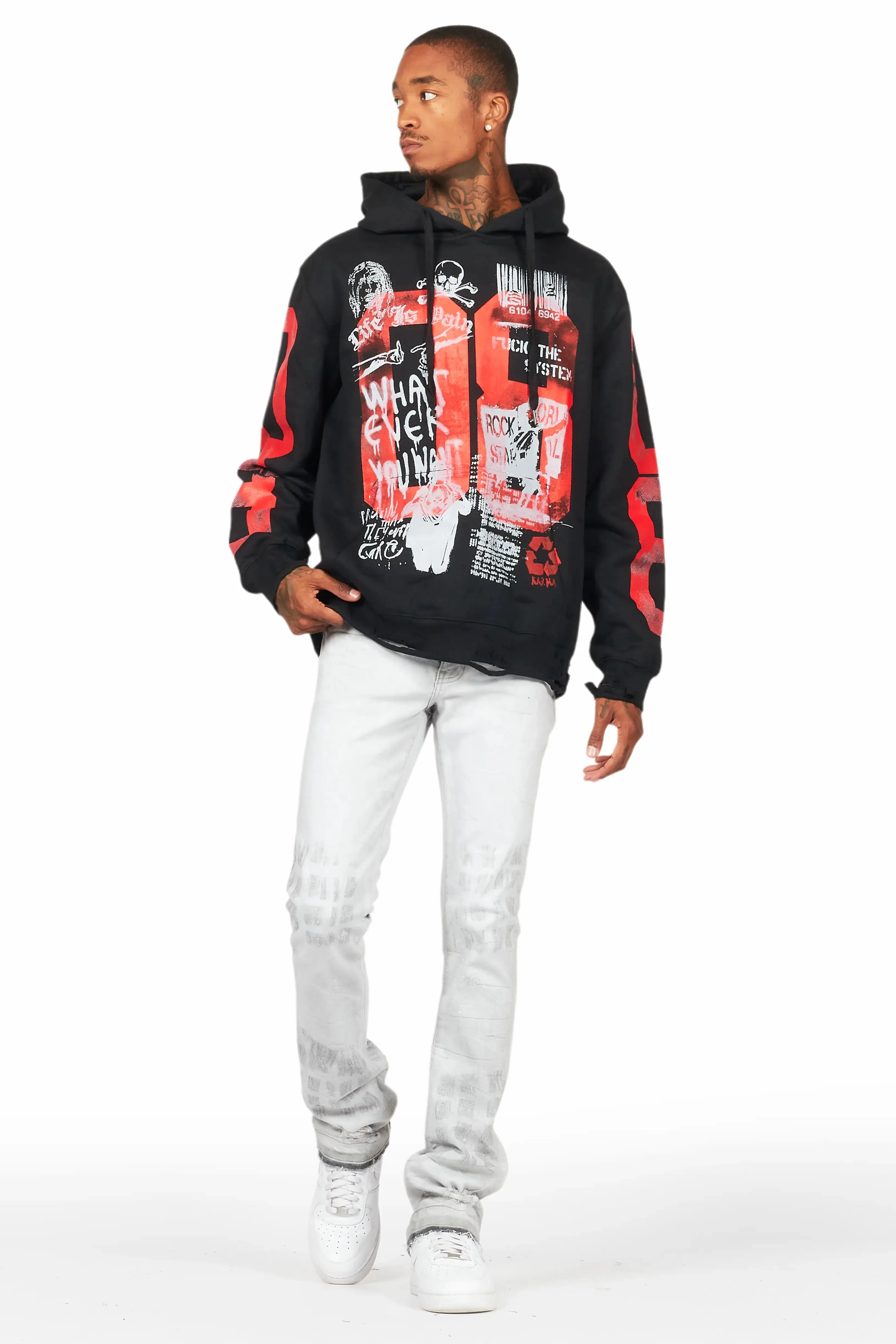 Grill Black Graphic Hoodie