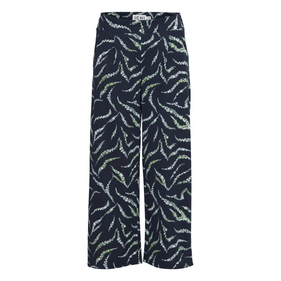 Ichi Womens Kate Print Pant Total Eclipse Zebra Flower
