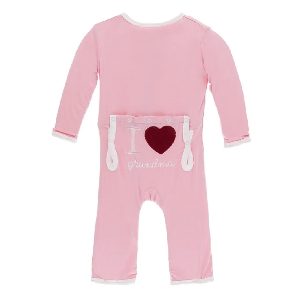 KicKee Pants Holiday Applique Coverall in Lotus I Love Grandma