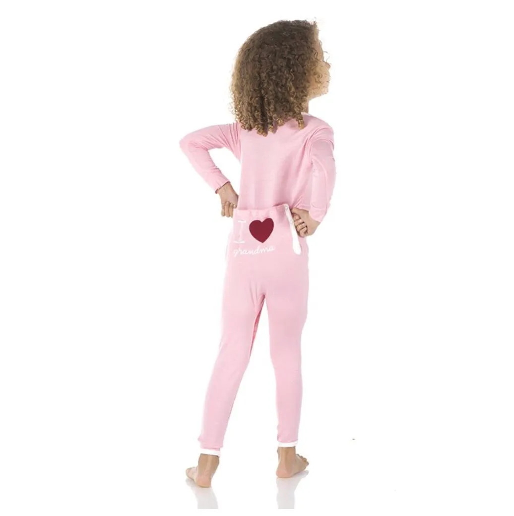 KicKee Pants Holiday Applique Coverall in Lotus I Love Grandma