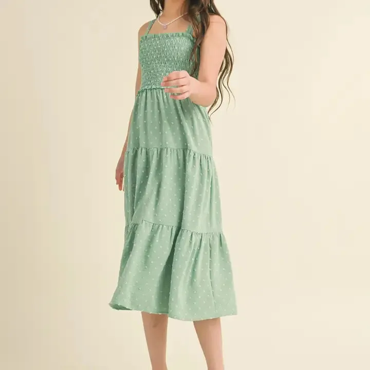 Kid's Smocked Tiered Midi Dress