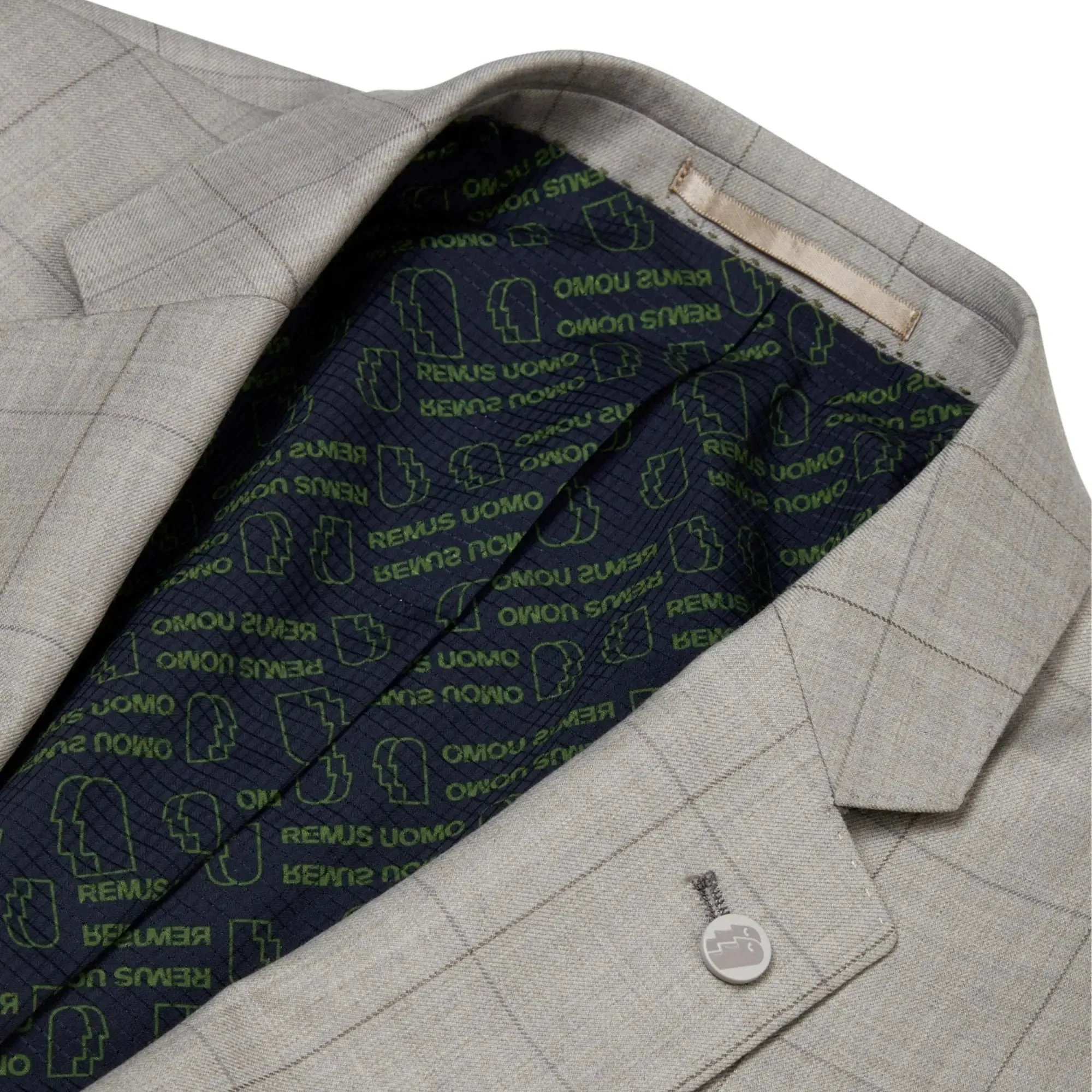 Lucian Windowpane Check Suit Jacket - Beige