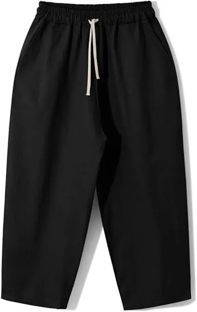 Men's Cotton Casual Baggy Pants Loose Fit Elastic Waist  448813