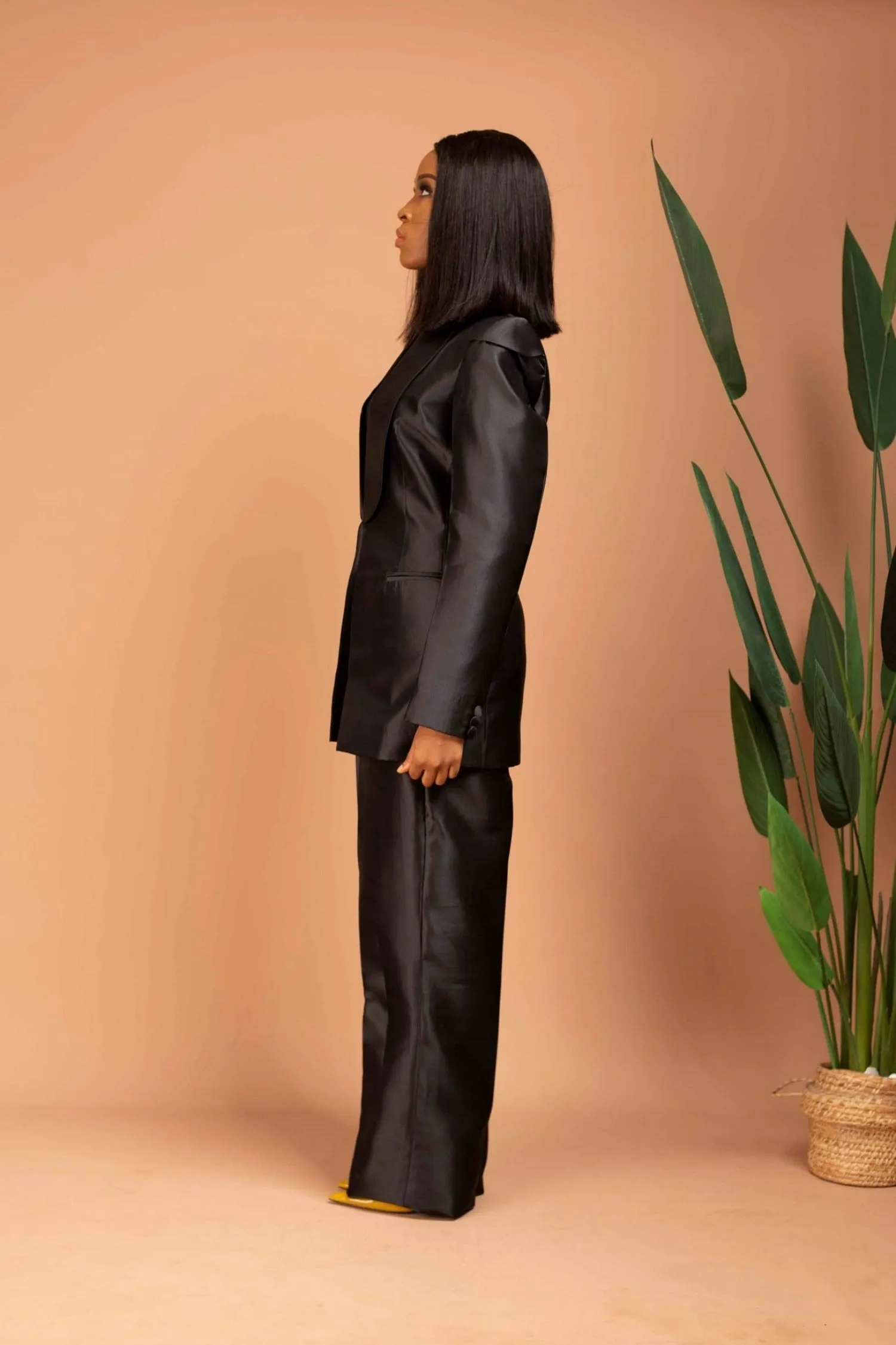 Metallic Cap Sleeve Suit Set