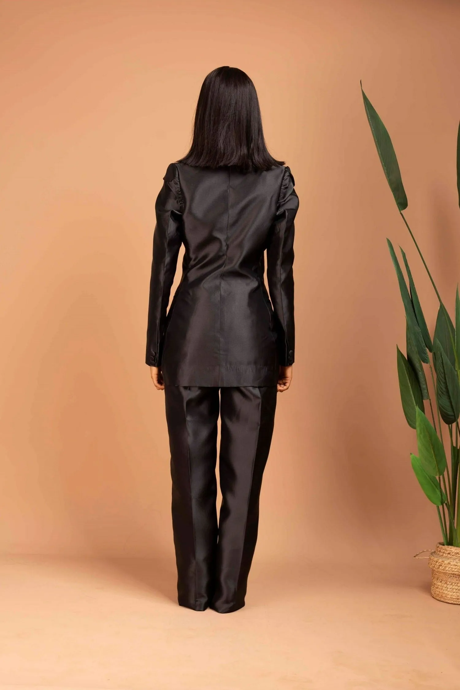 Metallic Cap Sleeve Suit Set