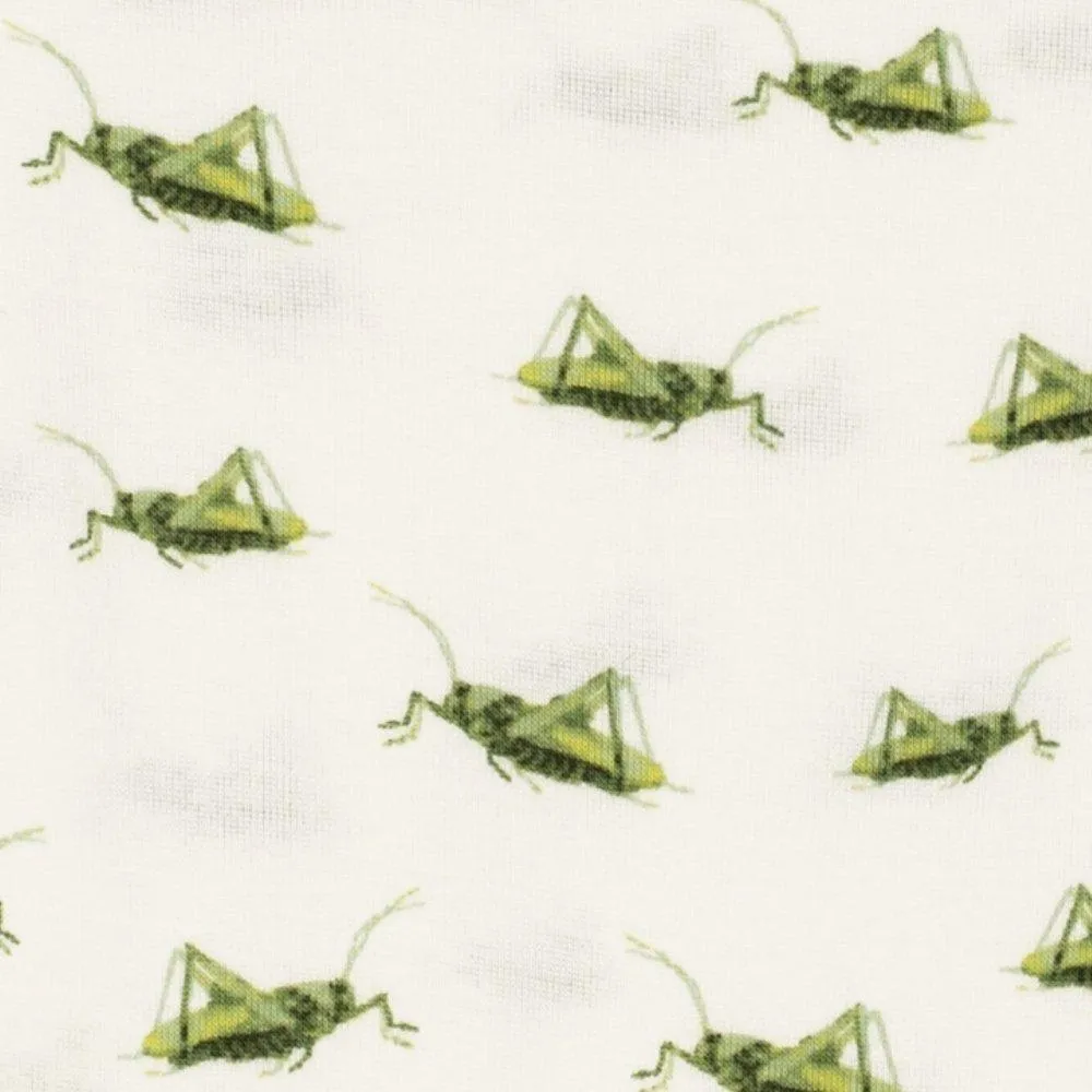 Milkbarn Kids Organic Cotton SNAP Footed Romper | Grasshopper