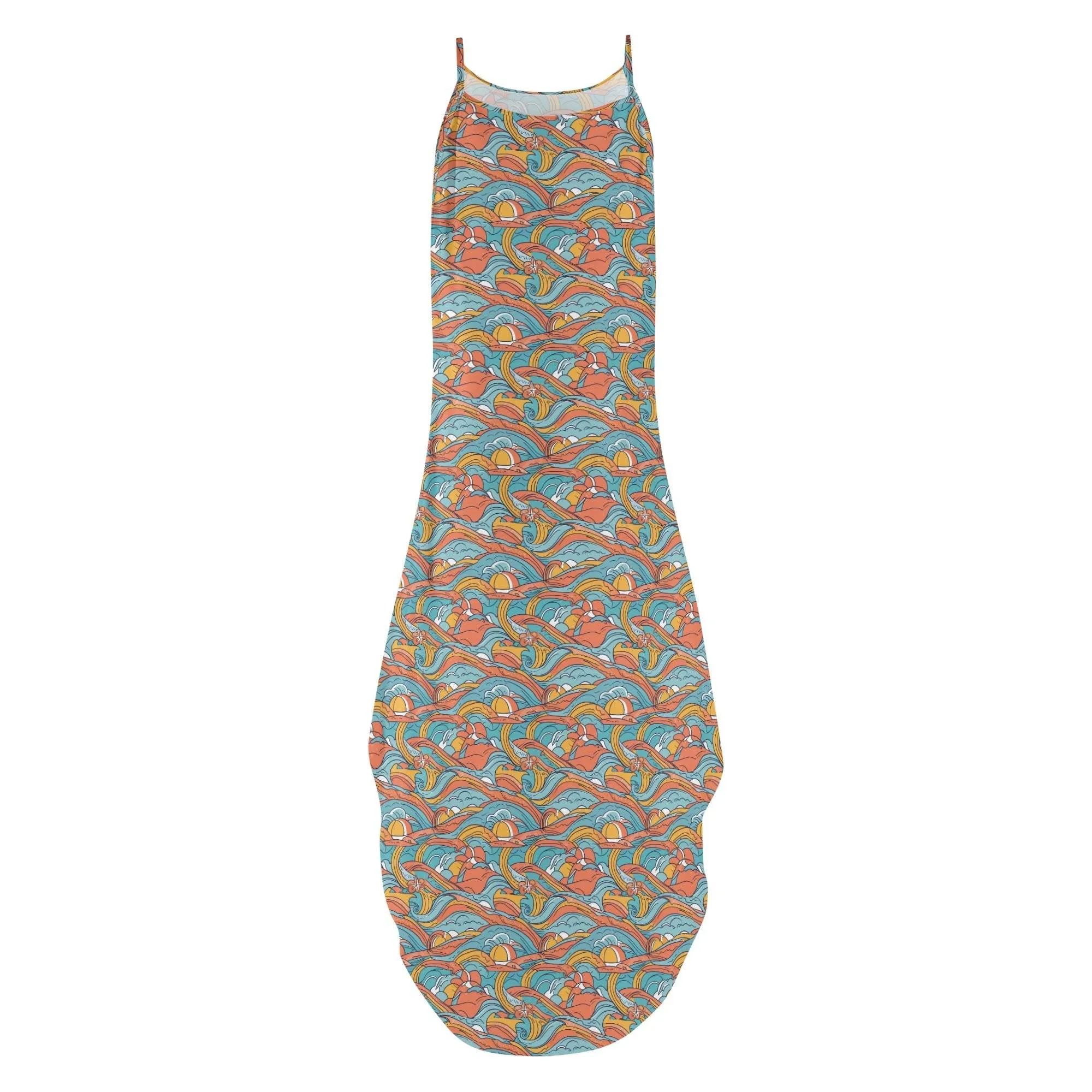 Ocean Abstract Womens Elegant Sleeveless Evening Dress
