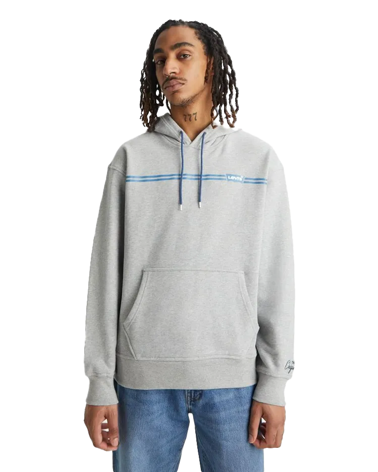 Relaxed Graphic Hoodie in Steel Grey