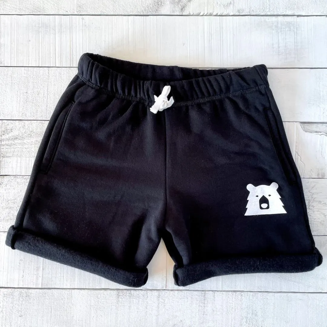 Relaxed Sweat Shorts (Black   White)