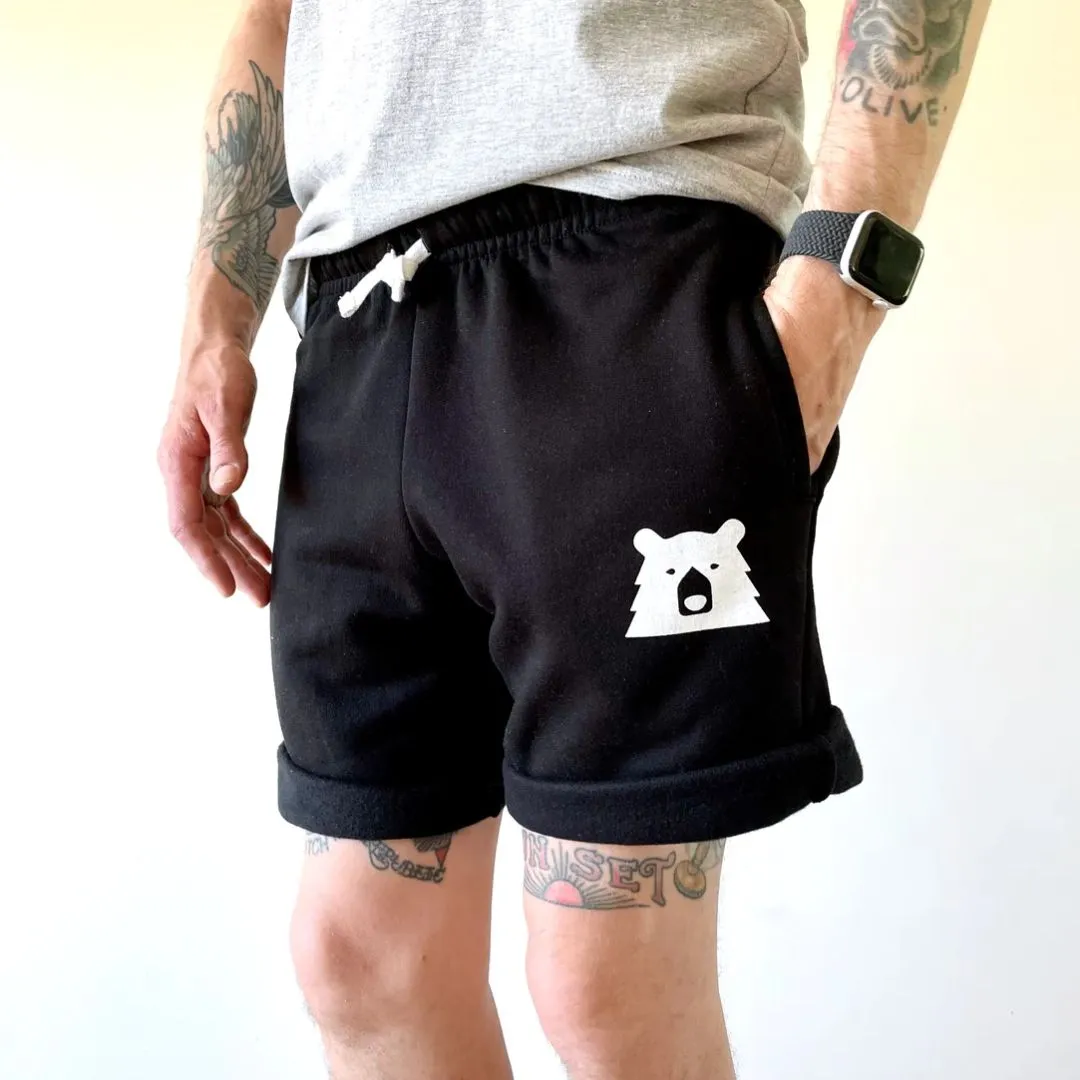 Relaxed Sweat Shorts (Black   White)