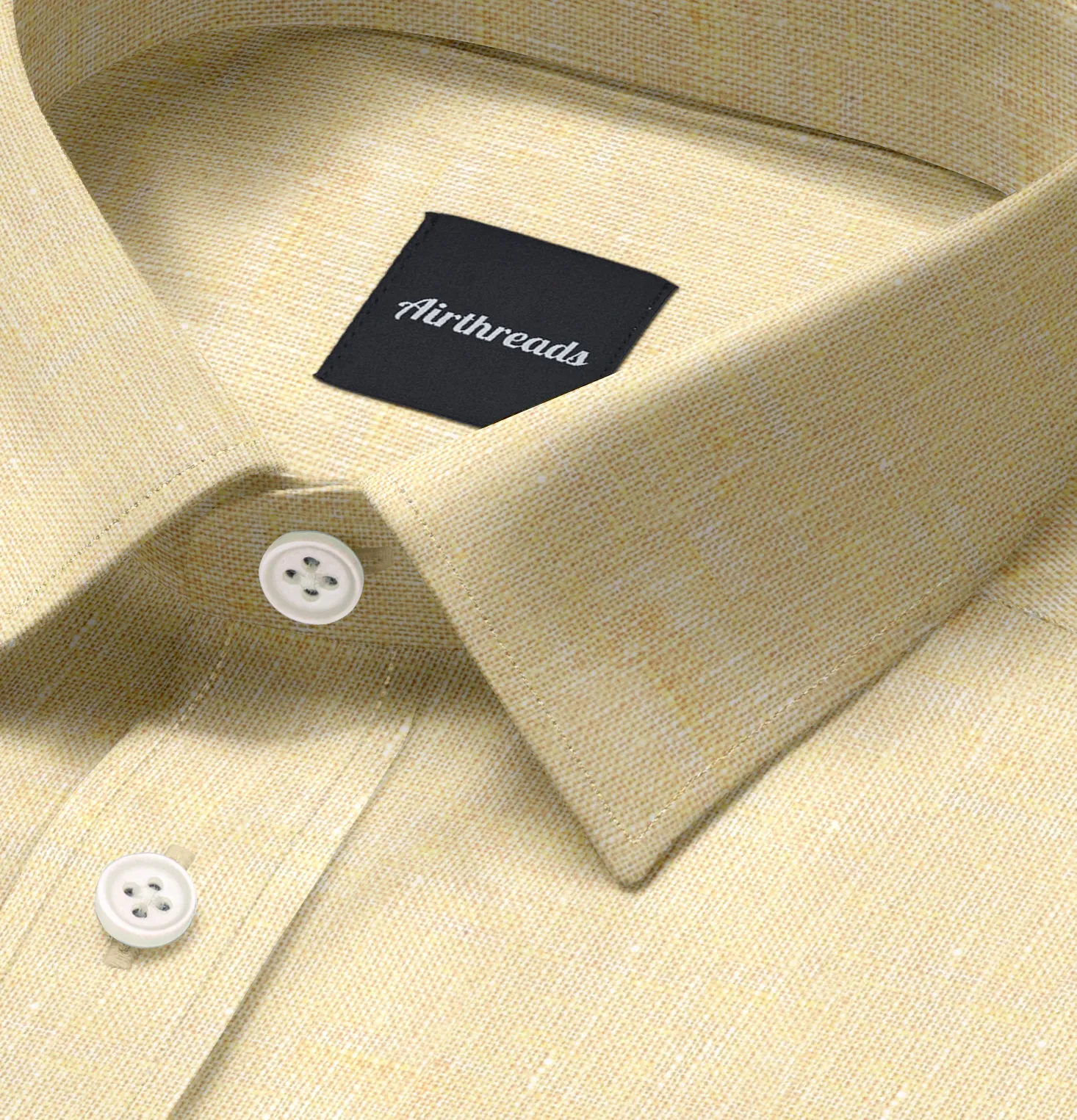 Short Sleeve Linen Shirt in Mustard